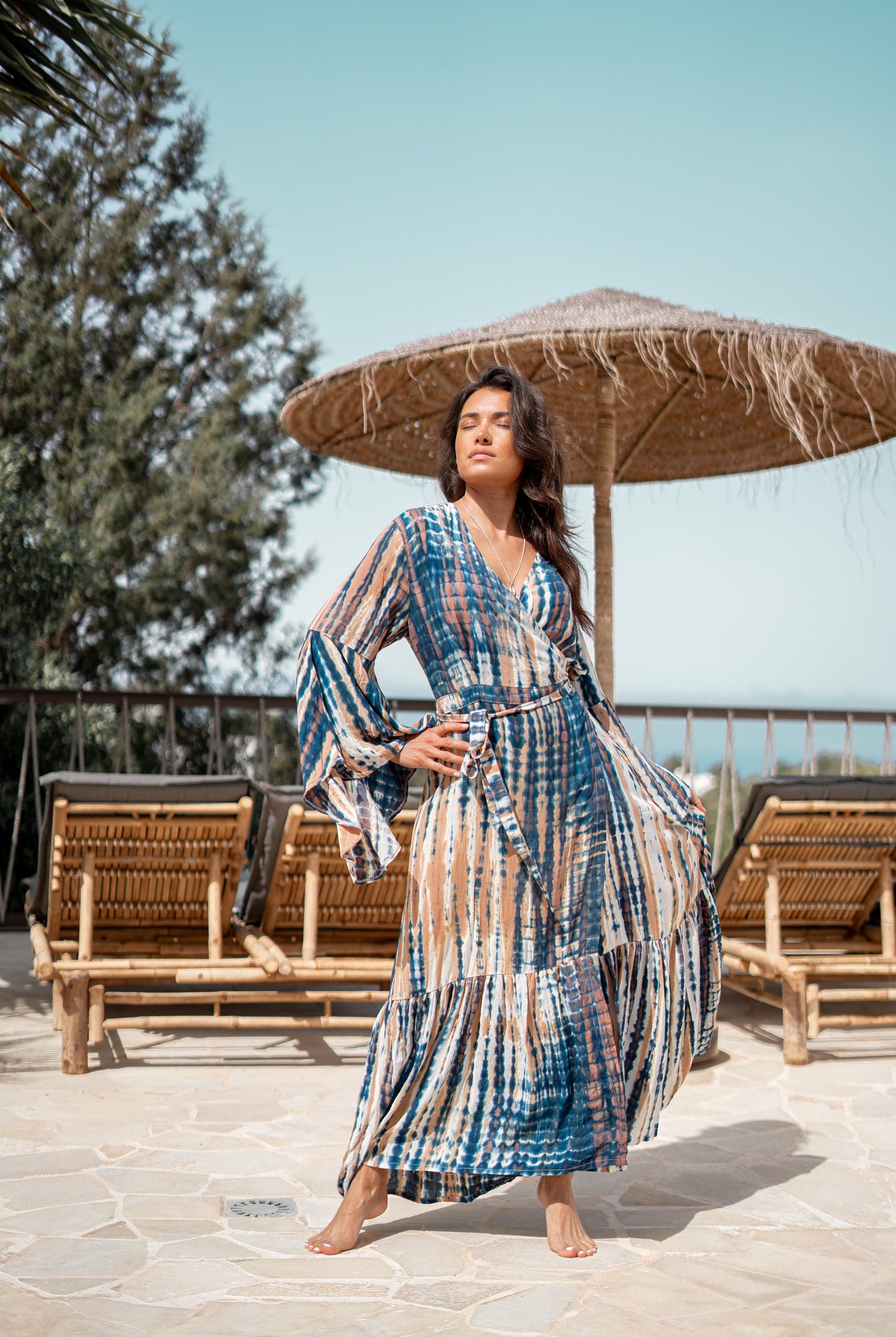 Bohemian dress in beige from ibzmode, Brands of Ibiza