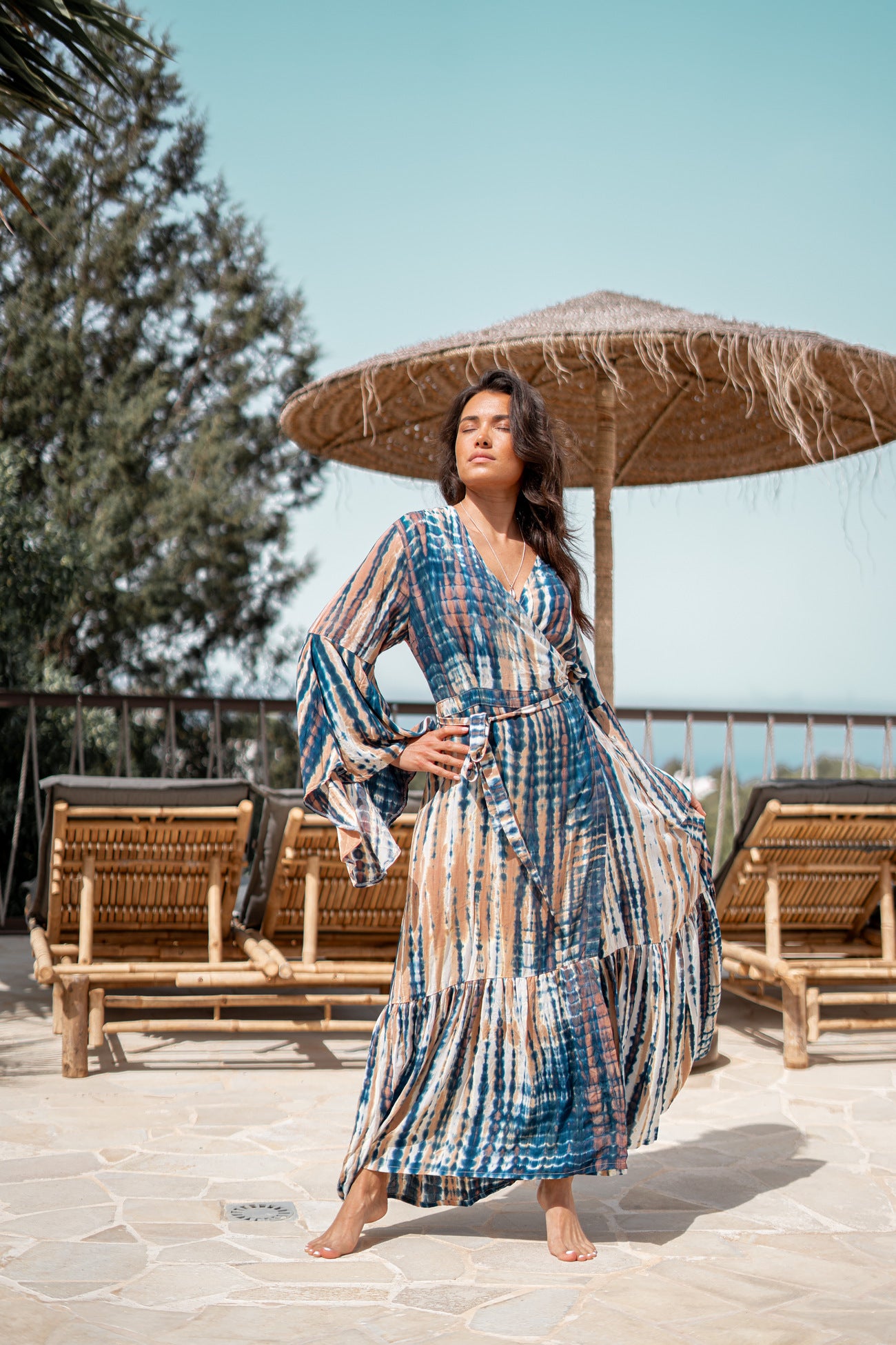 Bohemian jurk in beige van ibzmode, Brands of Ibiza