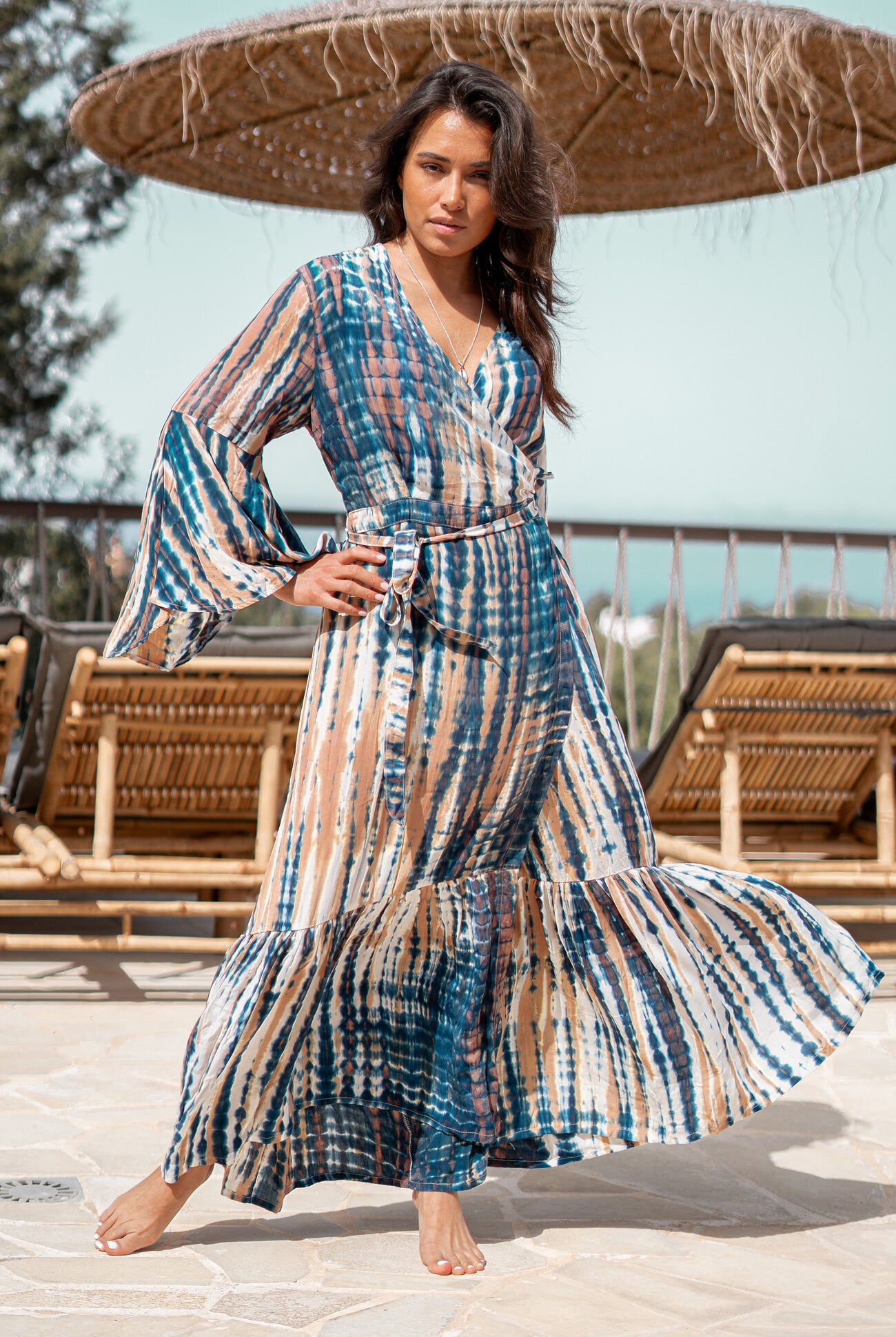 Bohemian dress in beige from ibzmode, Brands of Ibiza