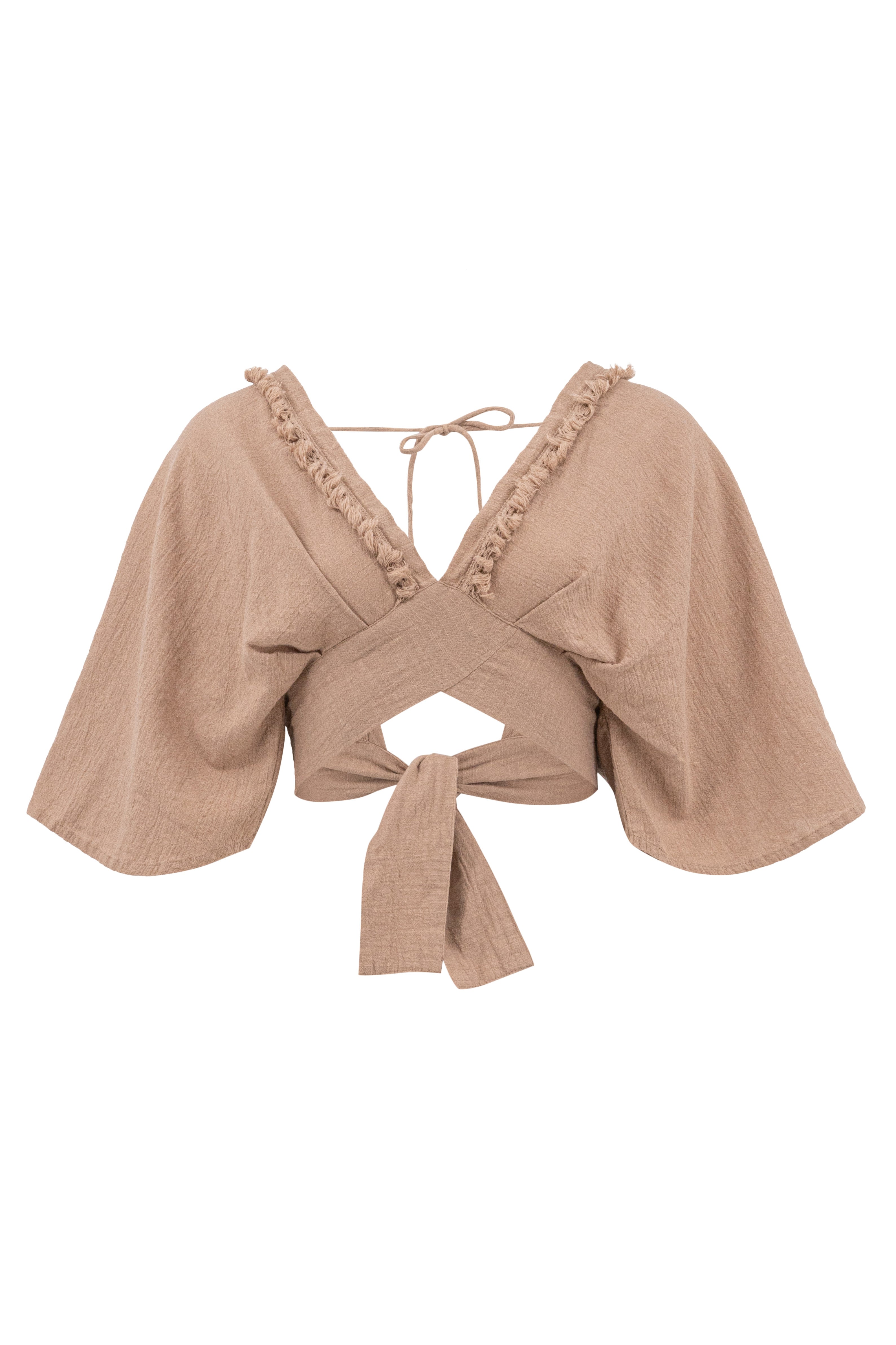 Bohemian top in brown van ibzmode, Brands of Ibiza