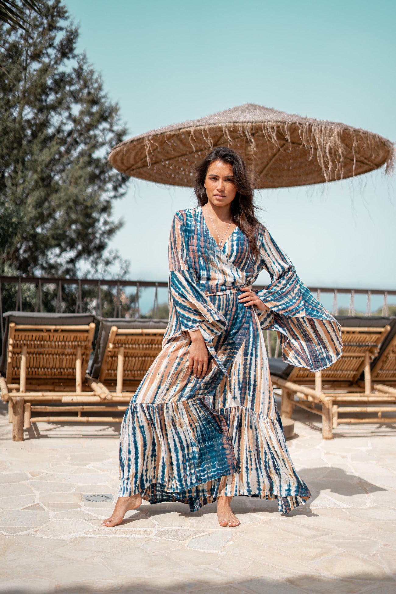 Bohemian jurk in beige van ibzmode, Brands of Ibiza