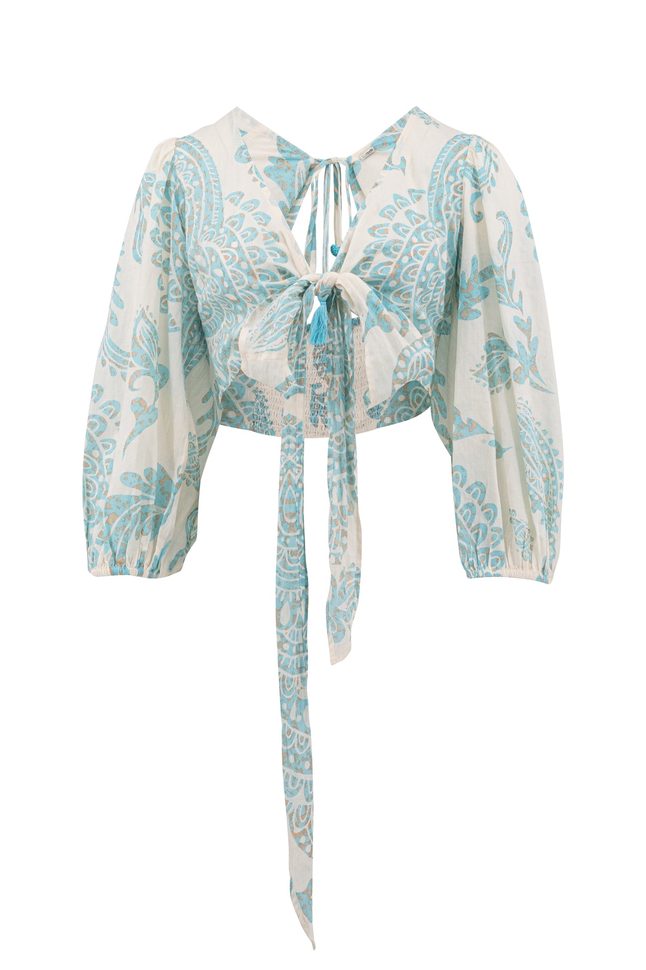 Bohemian top in aqua van ibzmode, Brands of Ibiza