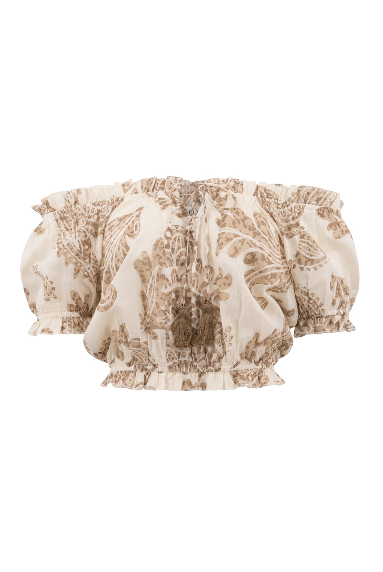 Bohemian top in taupe van ibzmode, Brands of Ibiza