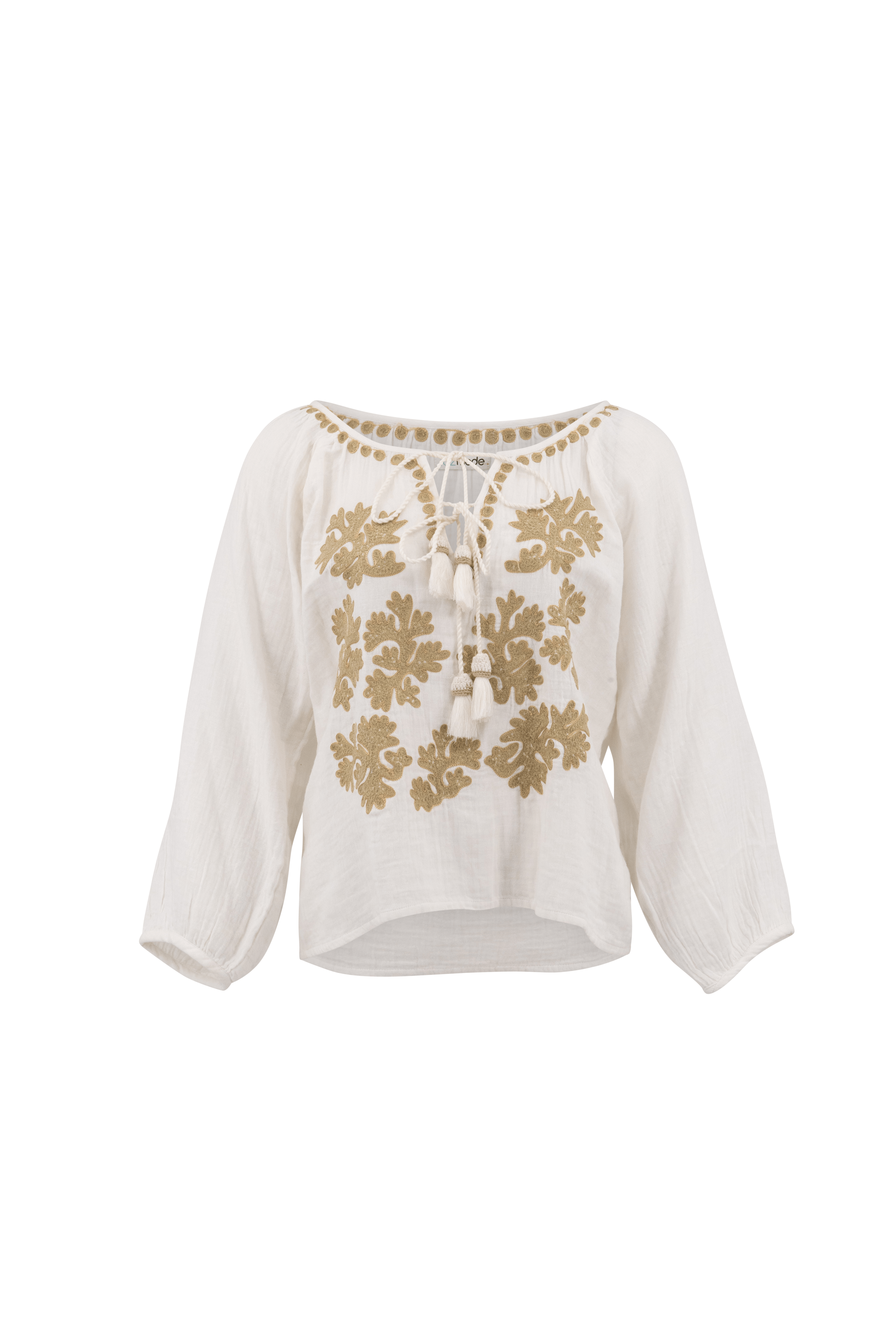 Blusa bohemia en blanco de ibzmode, Marcas de Ibiza