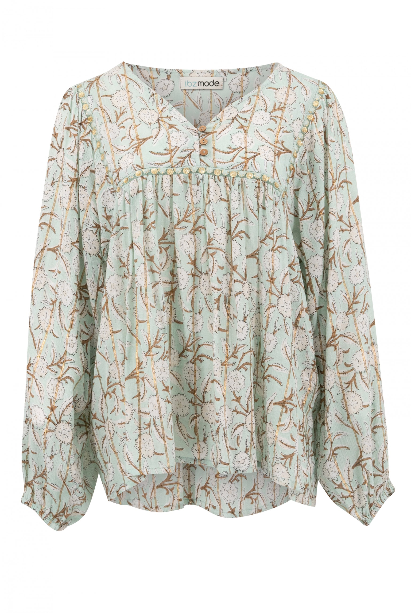 Bohemian blouse in mint from ibzmode, Brands of Ibiza