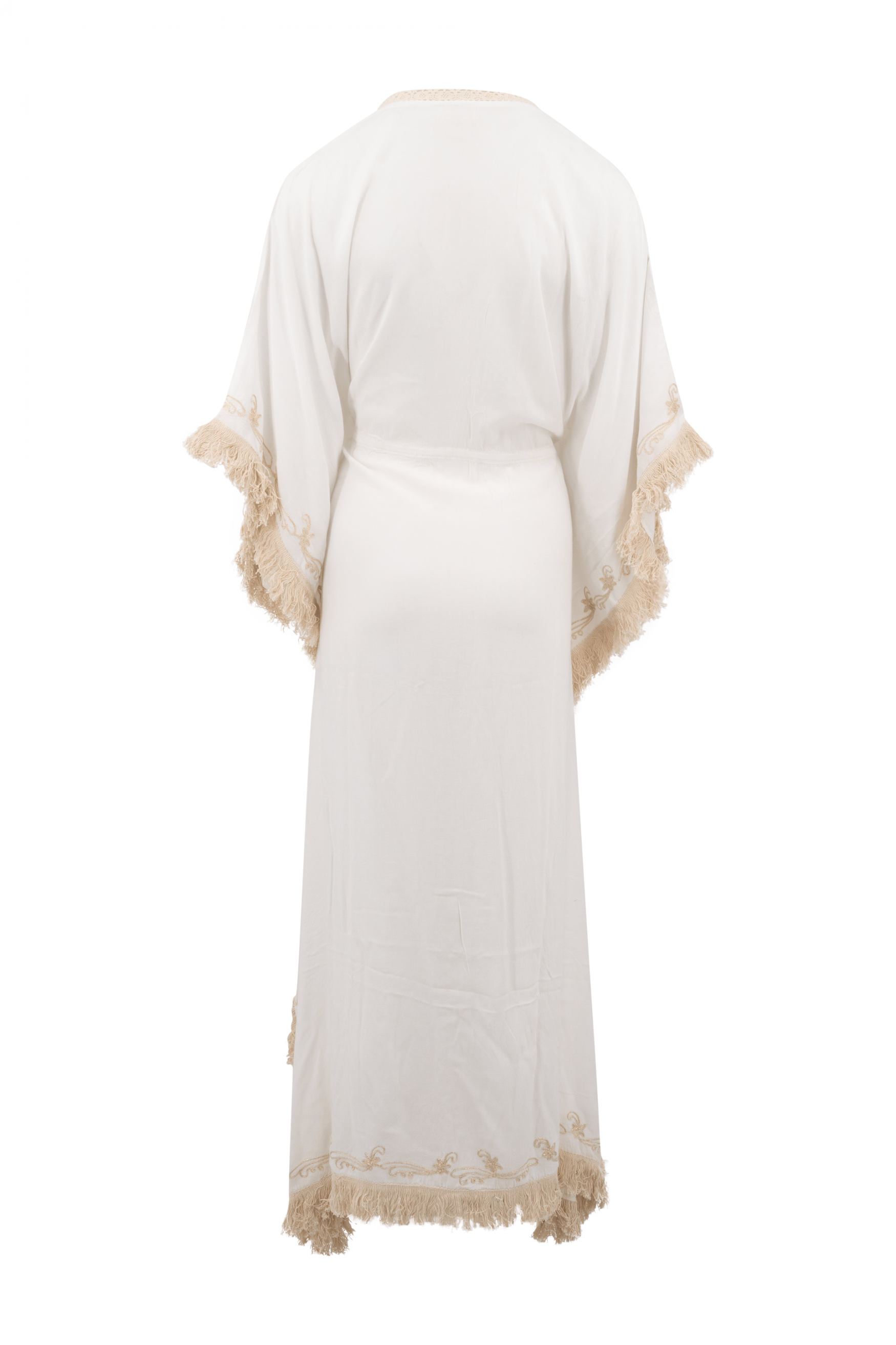 Bohemian kimono in white van ibzmode, Brands of Ibiza