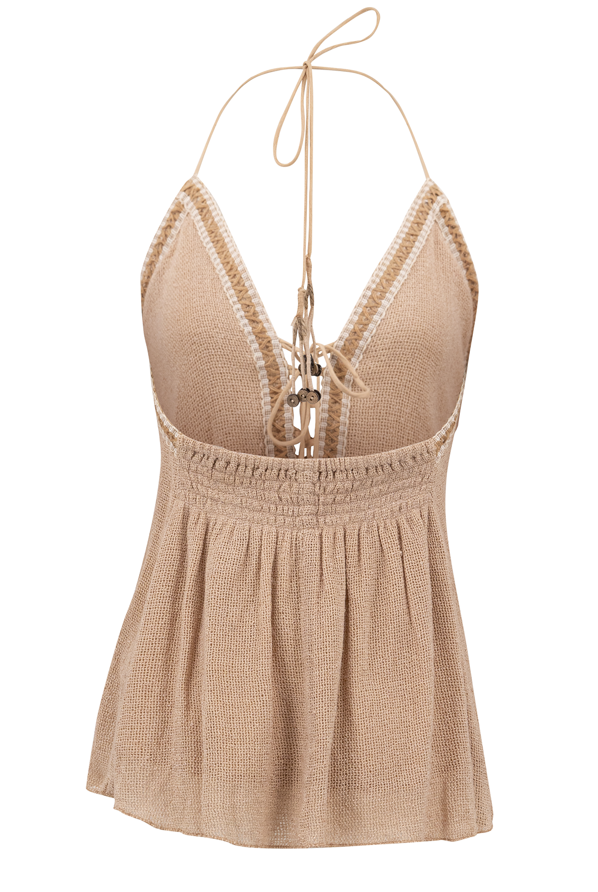 Bohemian top in sand van ibzmode, Brands of Ibiza