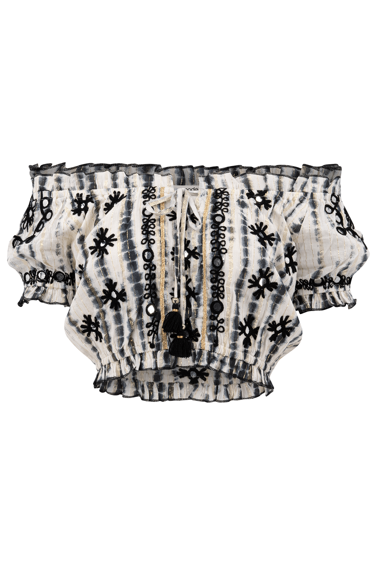 Bohemian top in black van ibzmode, Brands of Ibiza