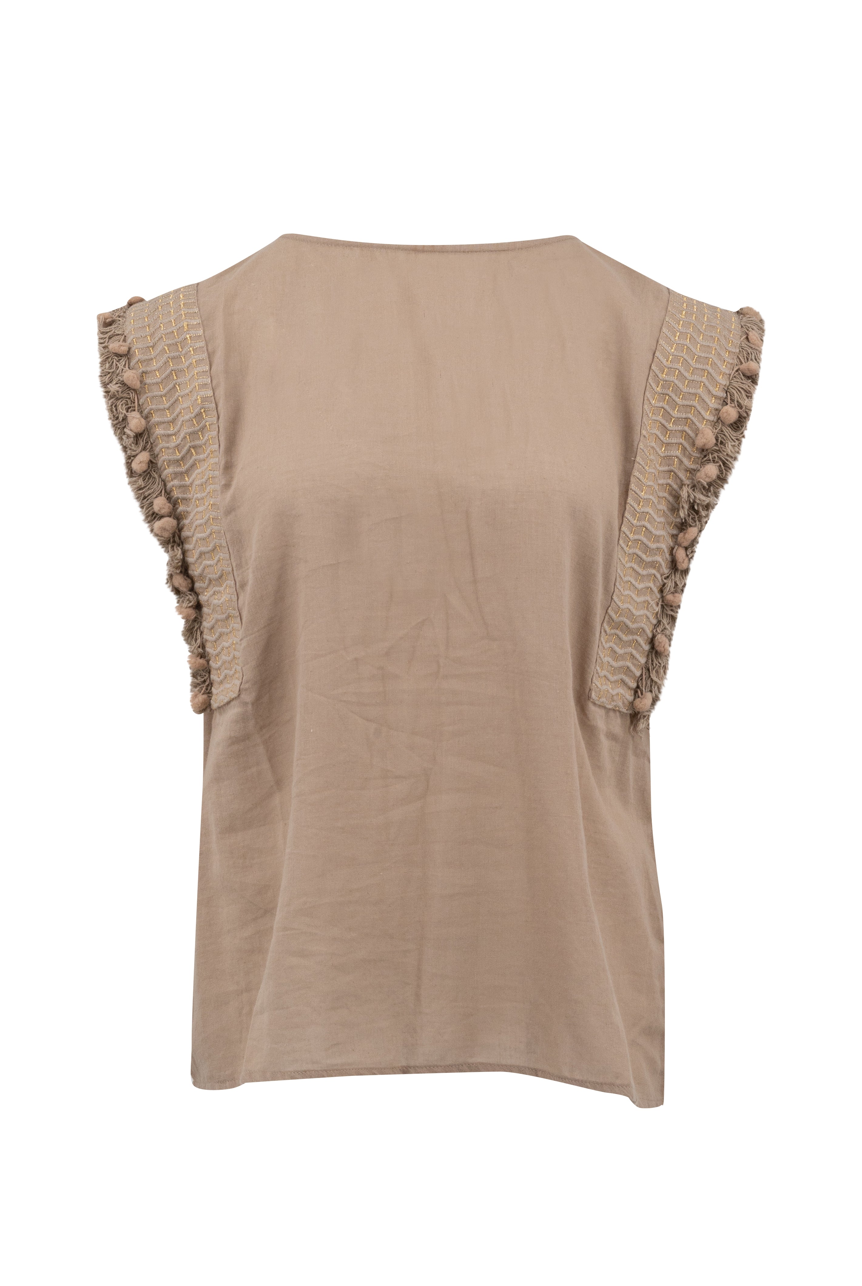 Bohemian top in taupe from ibzmode, Brands of Ibiza