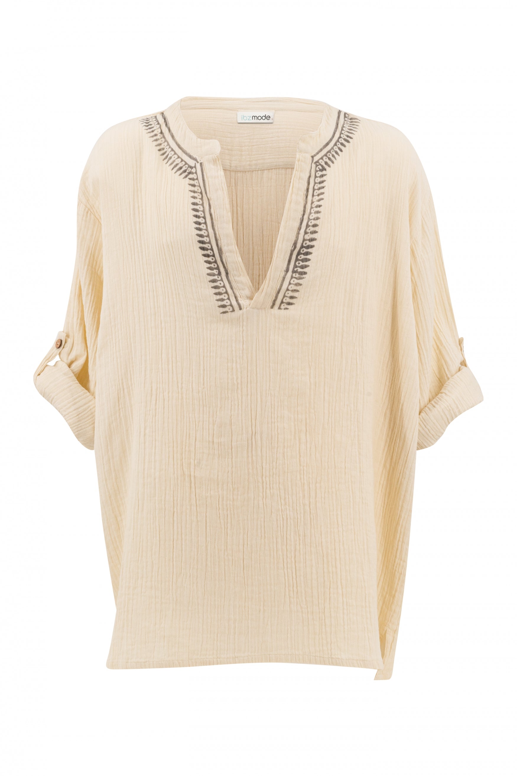 Bohemian blouse in ecru van ibzmode, Brands of Ibiza