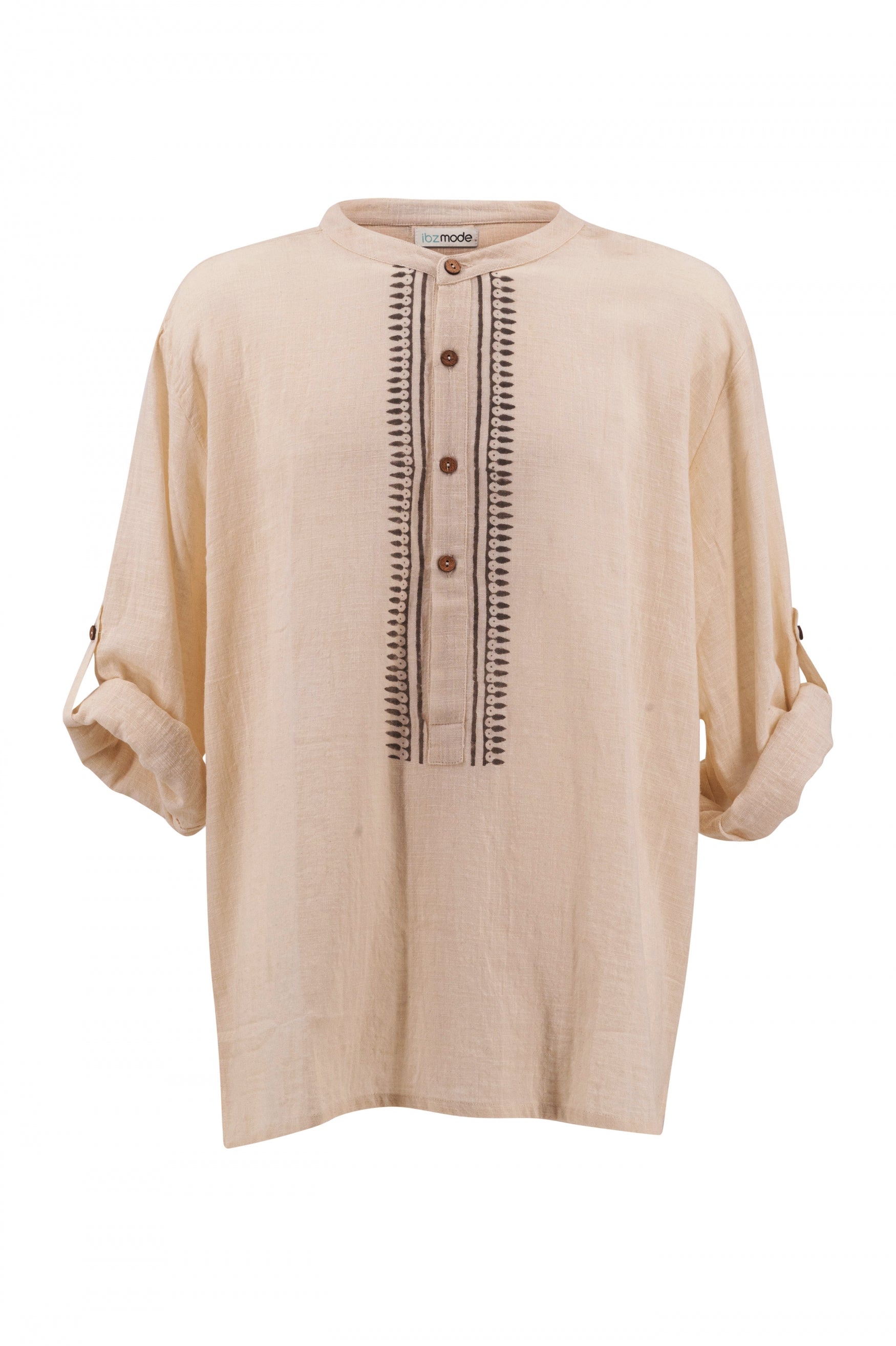 Blouse bohème couleur sable de la marque ibzmode, Brands of Ibiza