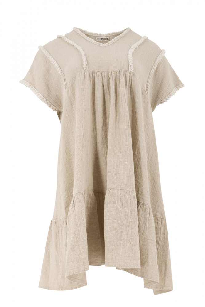 Bohemian jurk in sand van ibzmode, Brands of Ibiza