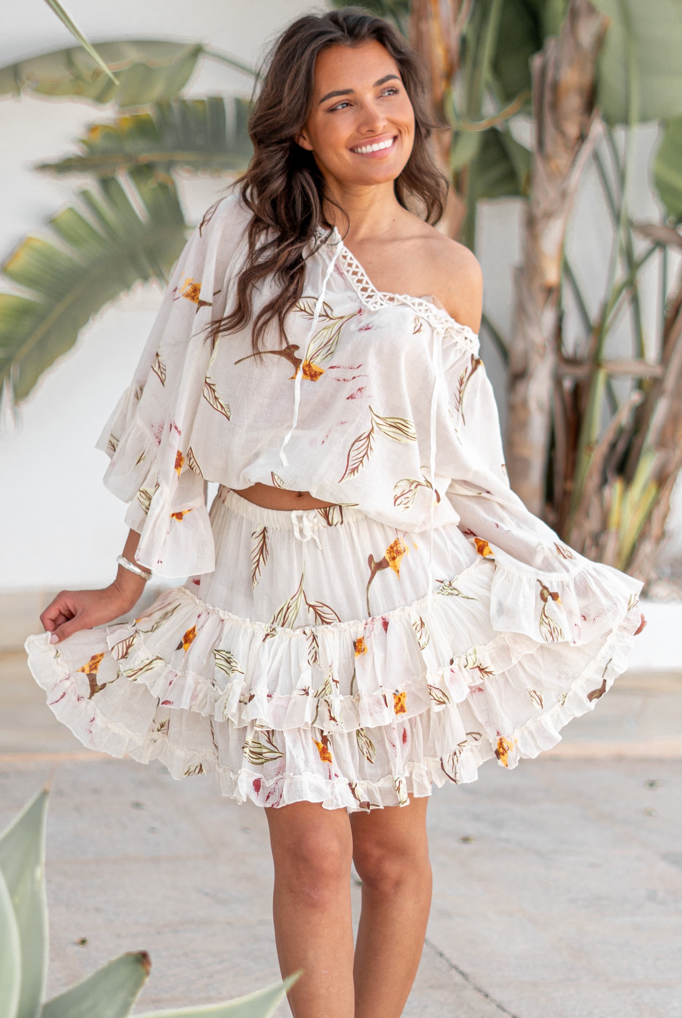 Bohemian rok in beige van ibzmode, Brands of Ibiza