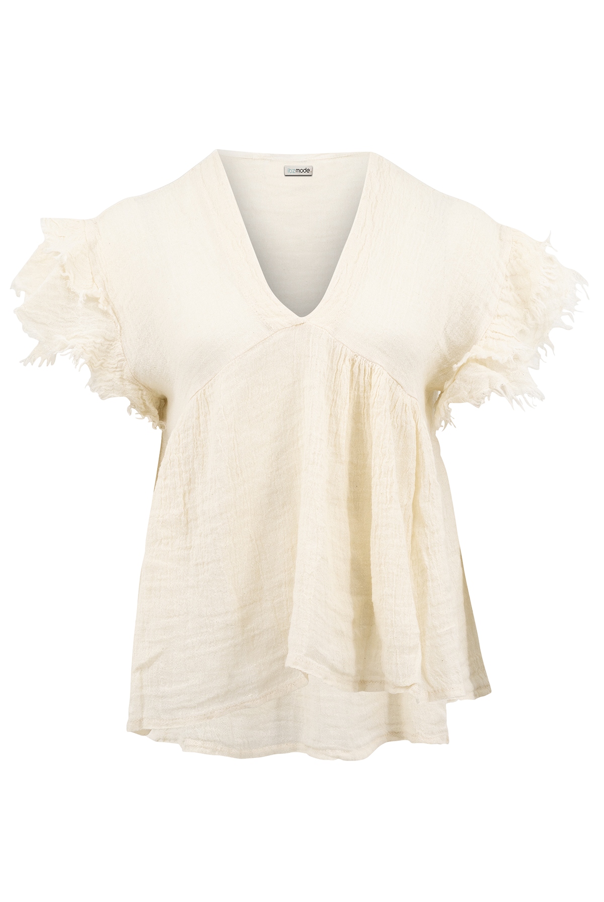 Bohemian top in cream van ibzmode, Brands of Ibiza