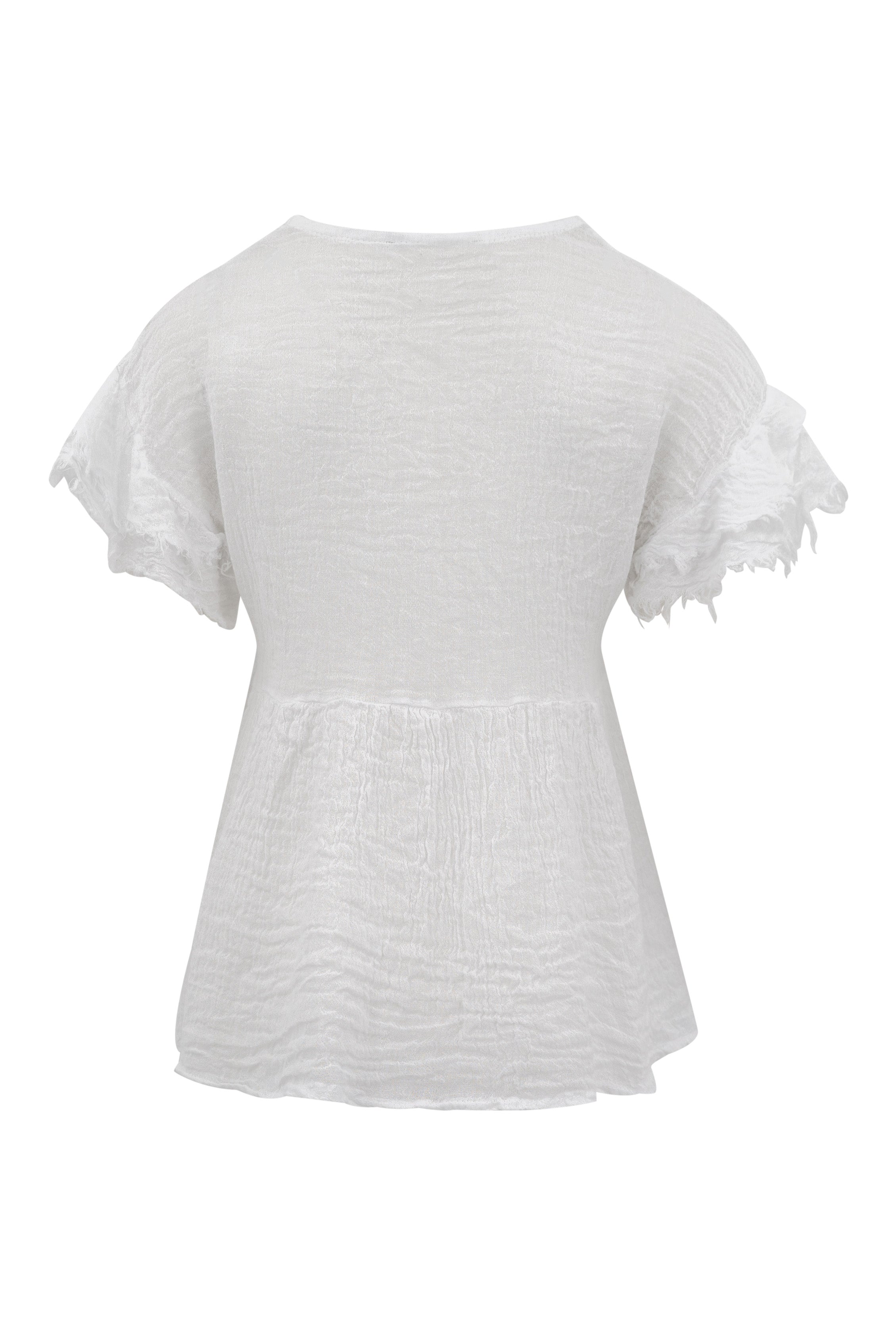 Bohemian top in white van ibzmode, Brands of Ibiza