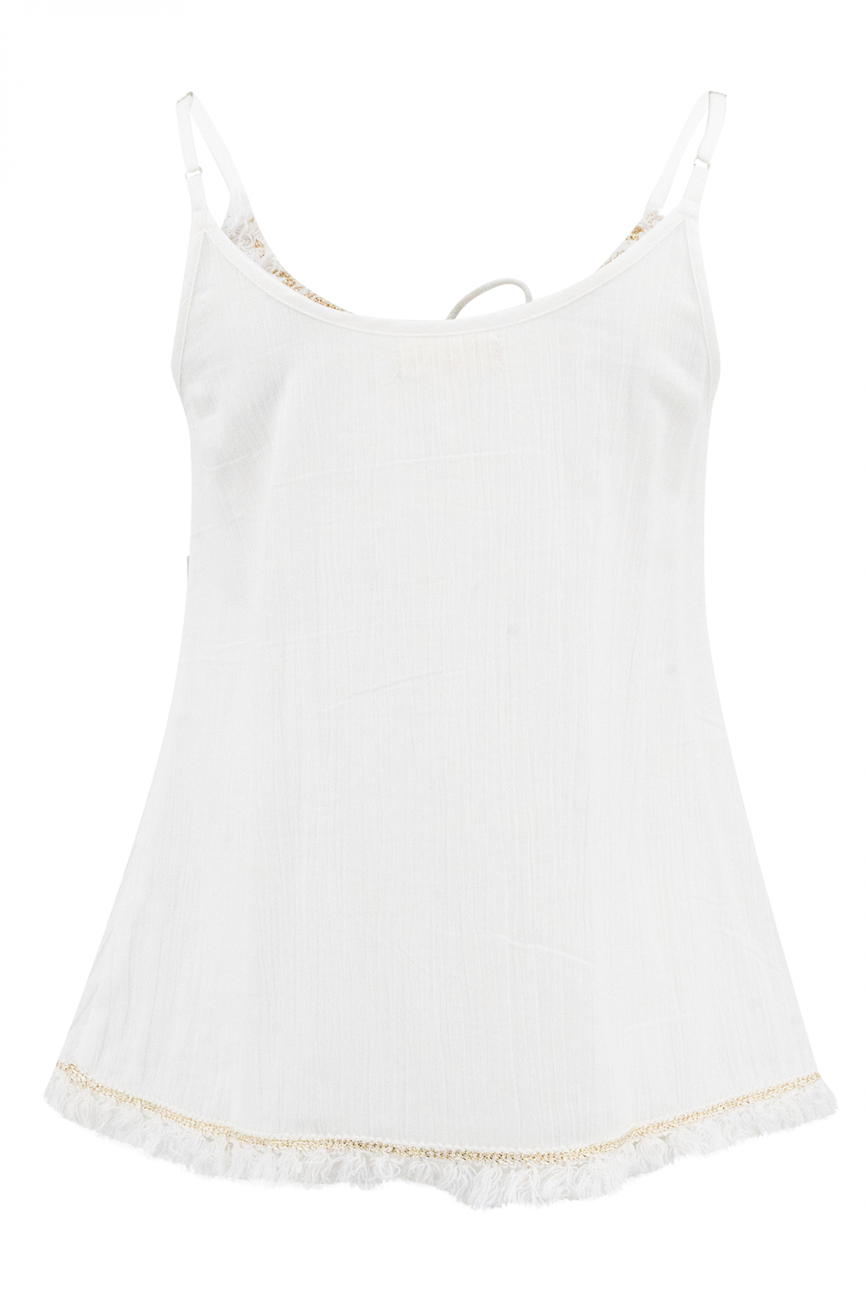 Top bohemio en blanco de ibzmode, Marcas de Ibiza