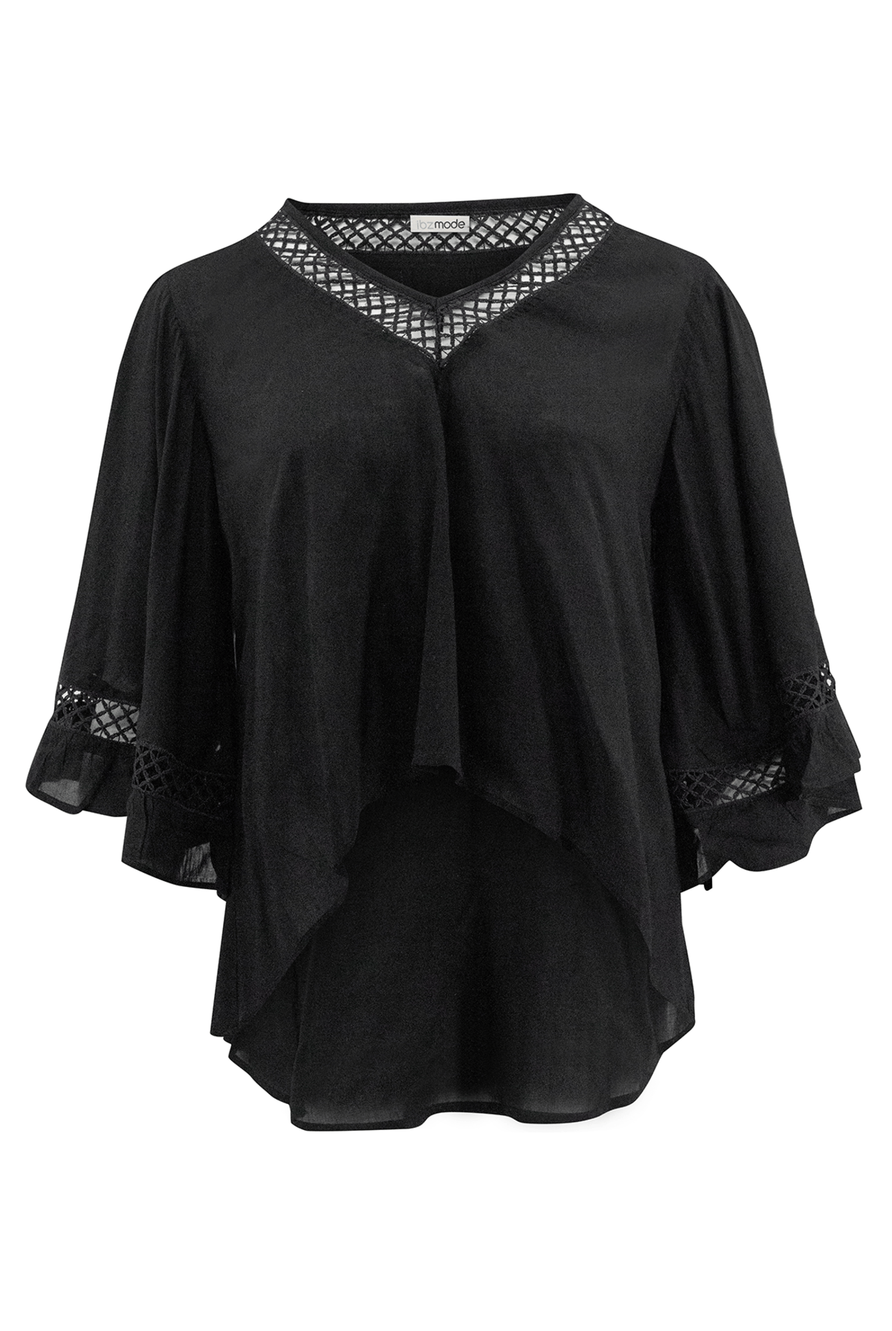 Bohemian top in black van ibzmode, Brands of Ibiza