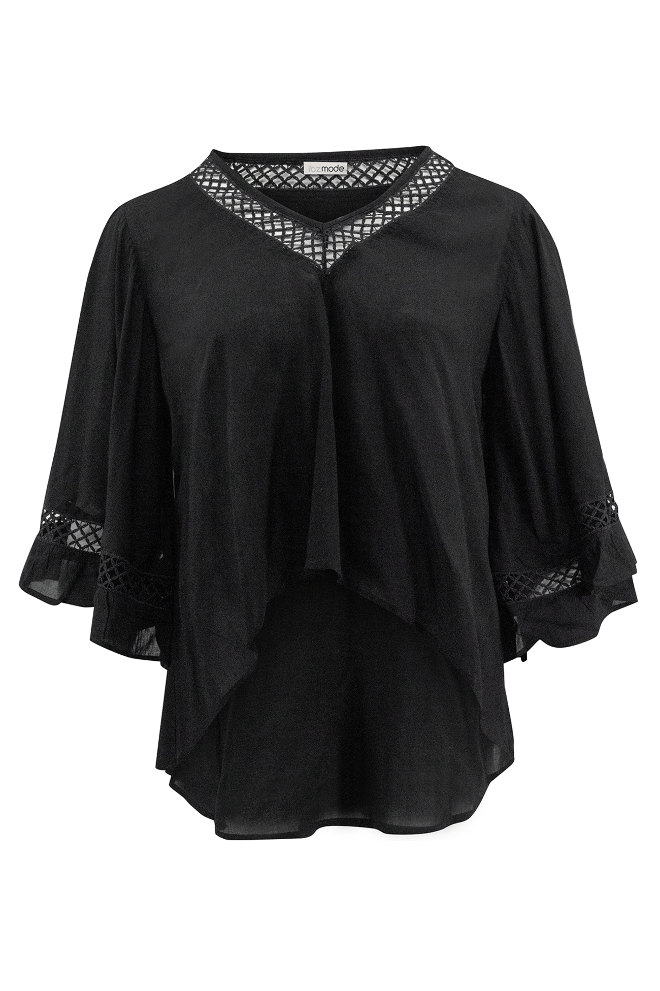 Bohemian top in black van ibzmode, Brands of Ibiza