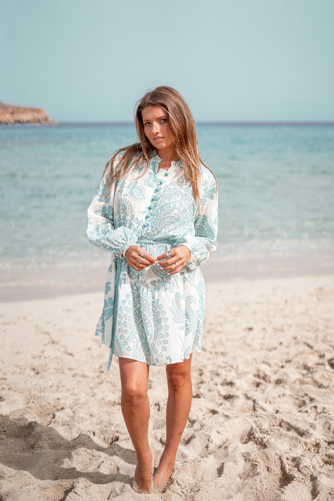 Bohemian jurk in aqua van ibzmode, Brands of Ibiza