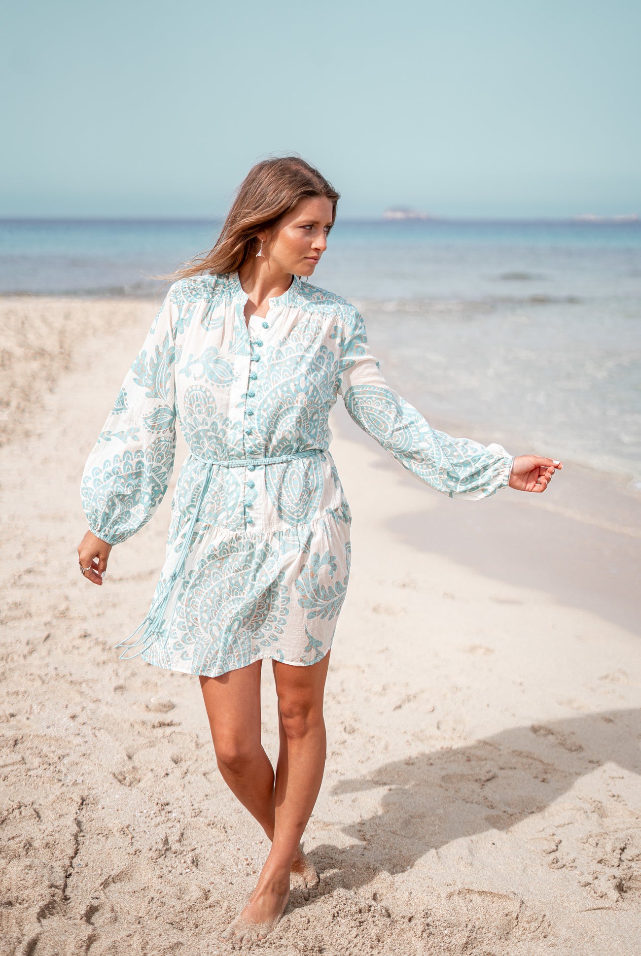 Bohemian jurk in aqua van ibzmode, Brands of Ibiza