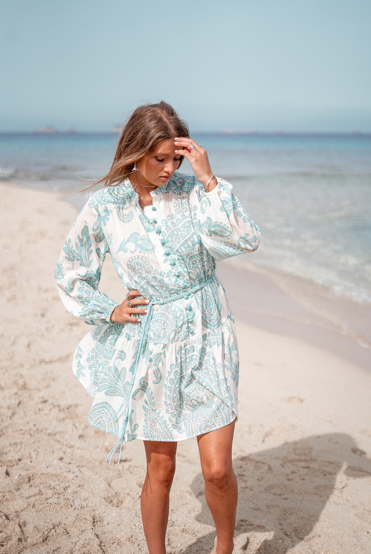 Bohemian jurk in aqua van ibzmode, Brands of Ibiza