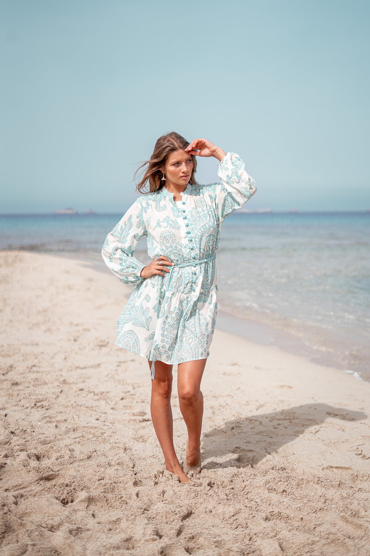 Bohemian jurk in aqua van ibzmode, Brands of Ibiza