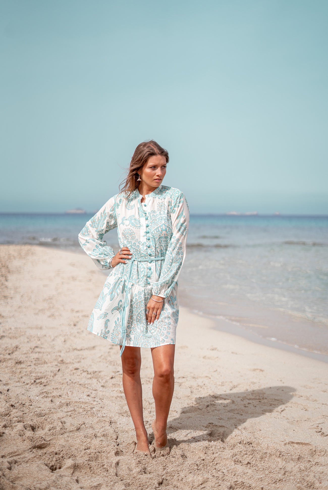 Bohemian jurk in aqua van ibzmode, Brands of Ibiza