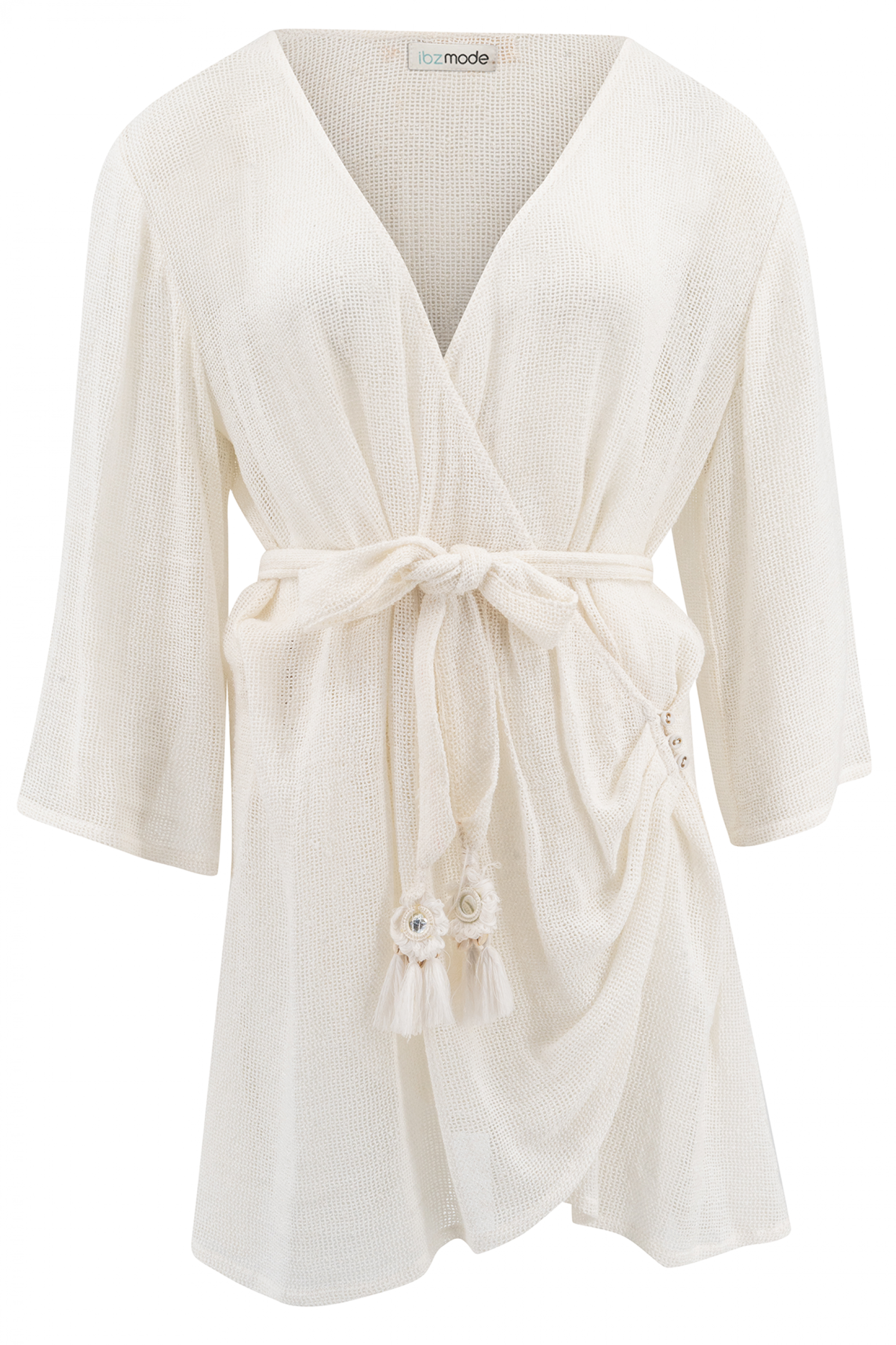 Bohemian jurk in white van ibzmode, Brands of Ibiza