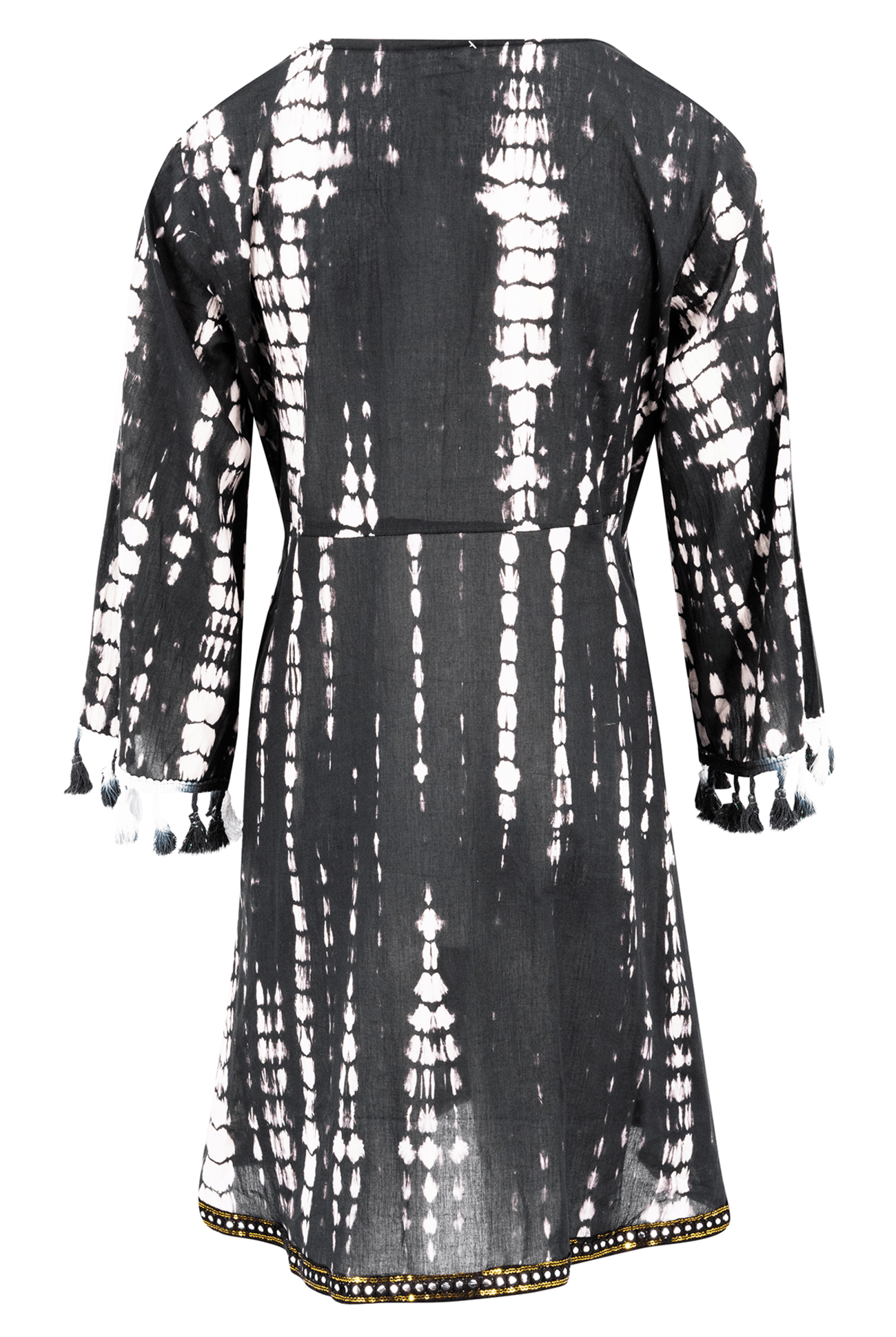 Vestido bohemio en tie dye negro de ibzmode, Marcas de Ibiza