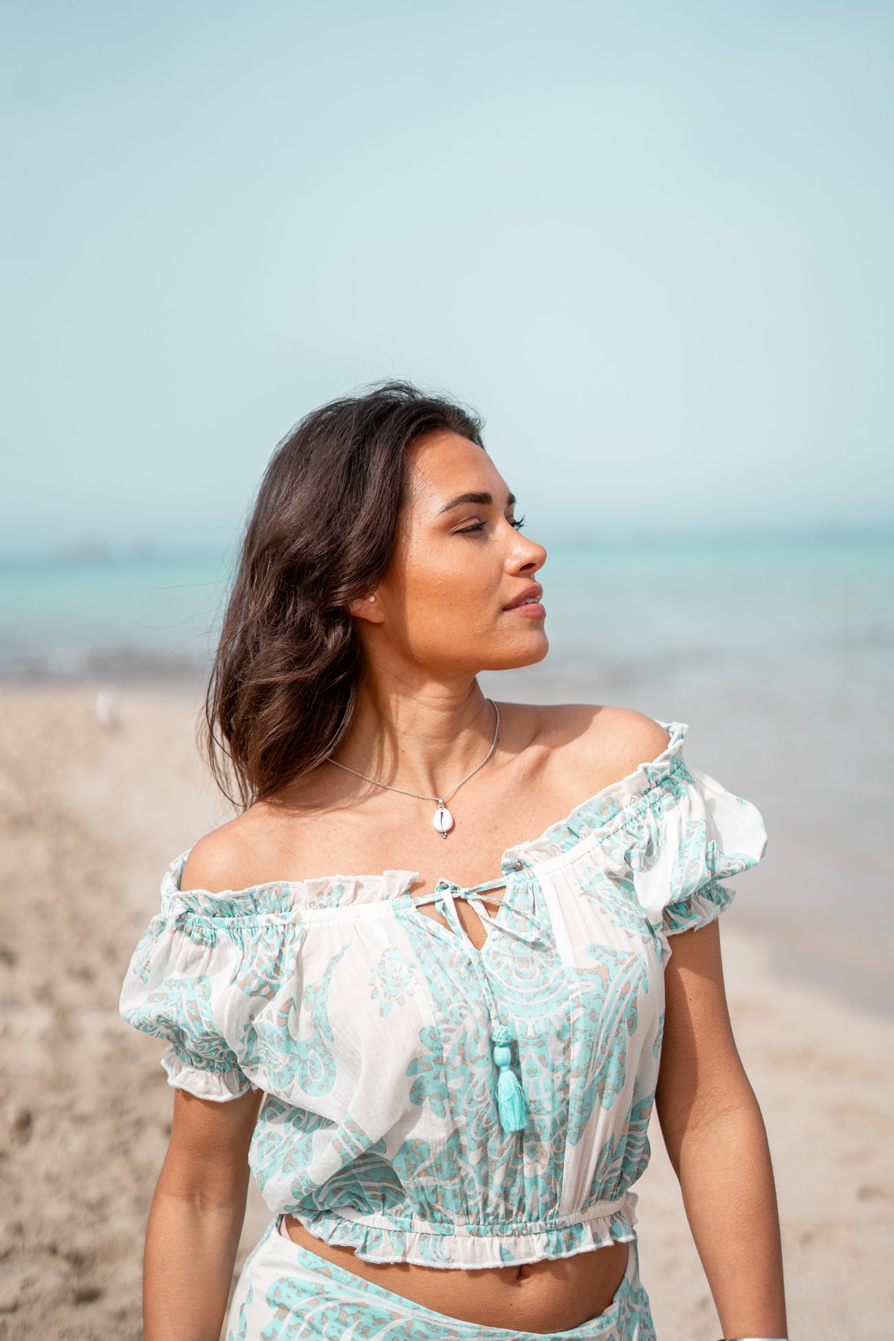 Bohemian top in aqua van ibzmode, Brands of Ibiza