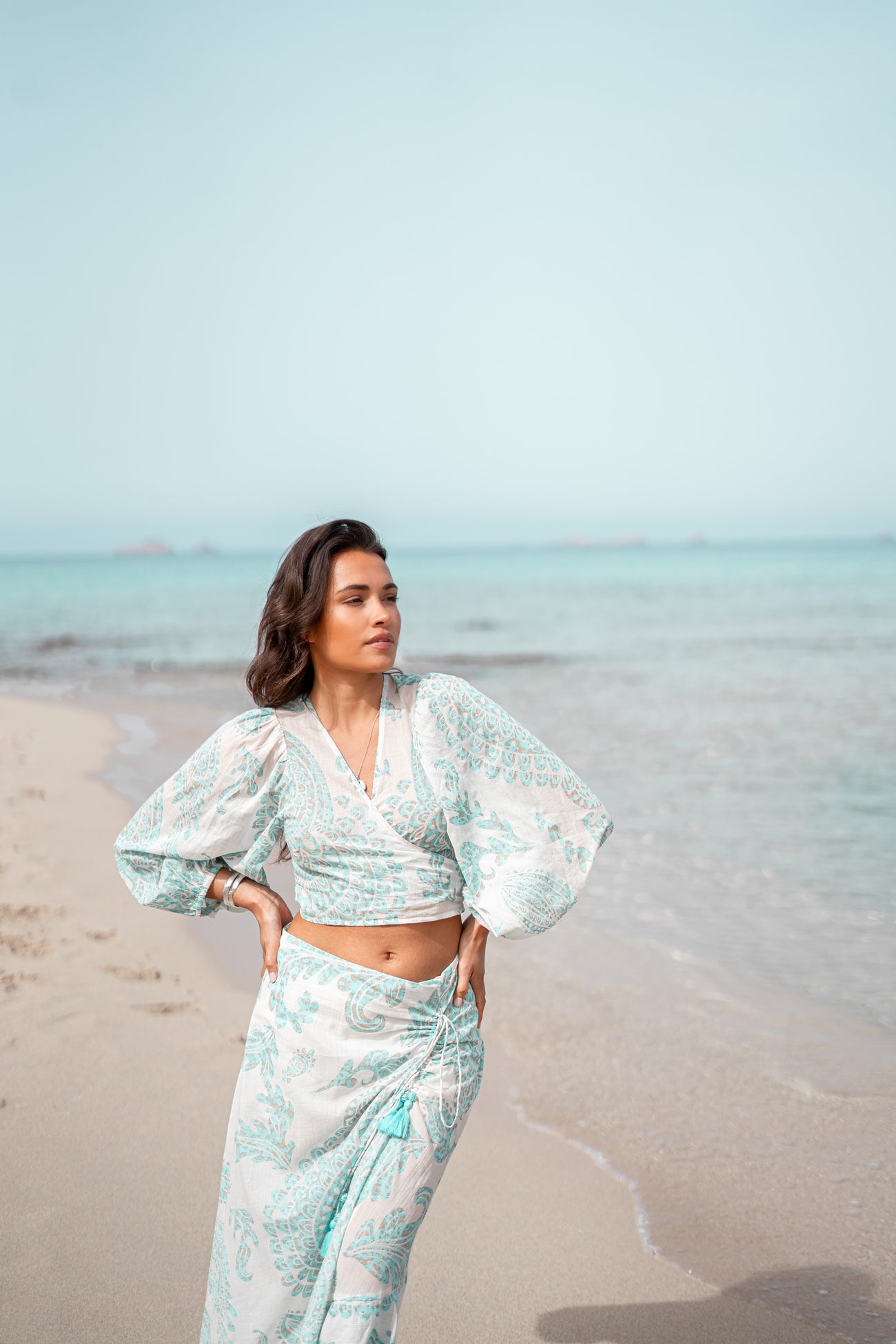 Bohemian top in aqua van ibzmode, Brands of Ibiza