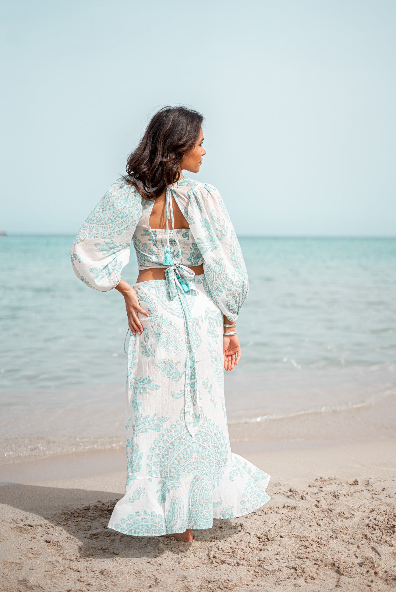 Bohemian top in aqua van ibzmode, Brands of Ibiza