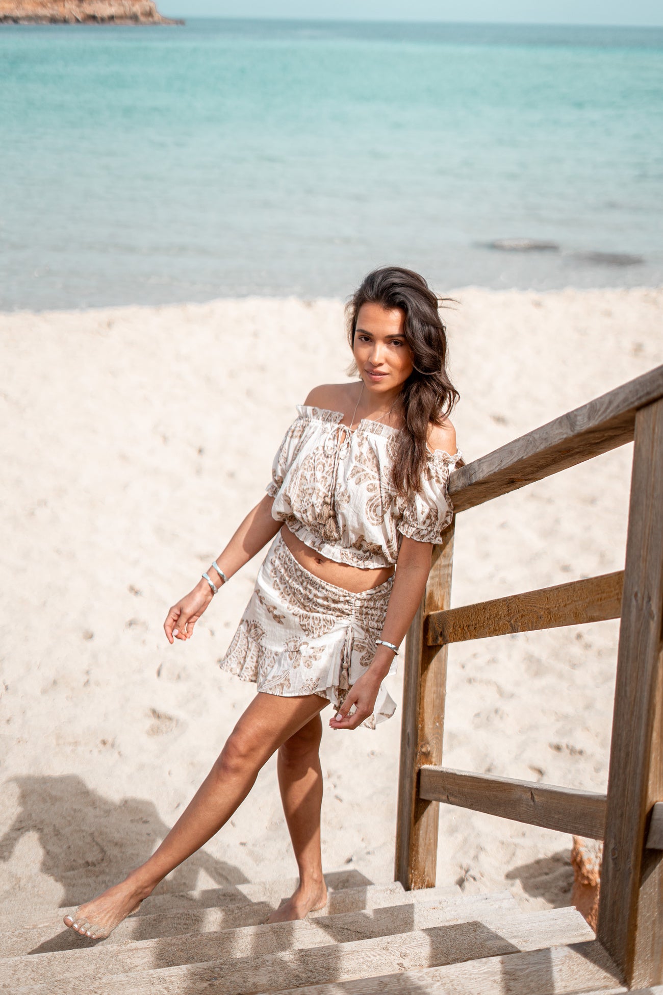 Bohemian rok in taupe van ibzmode, Brands of Ibiza