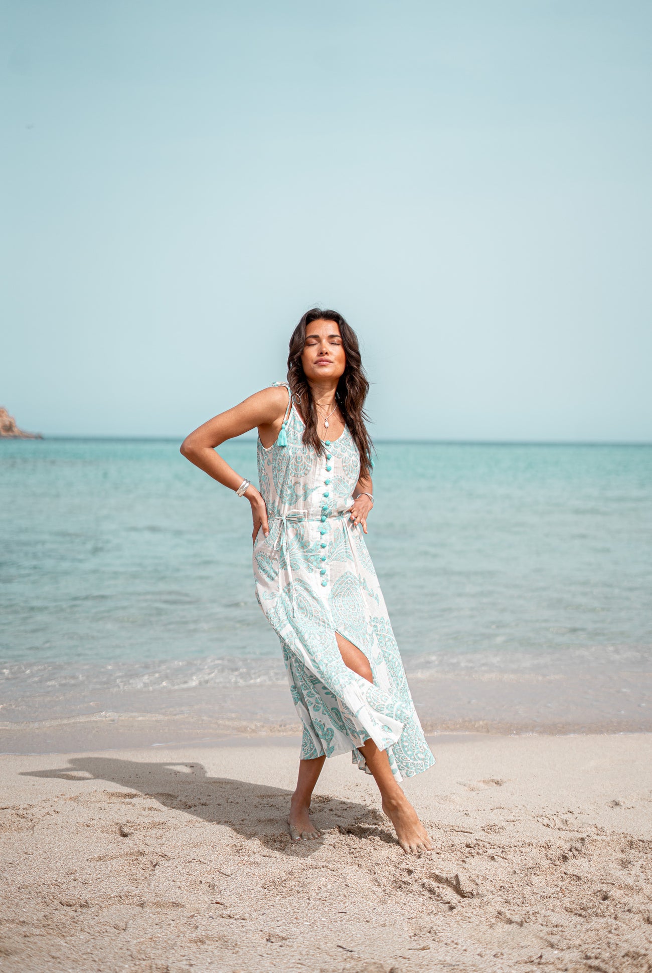 Bohemian jurk in aqua van ibzmode, Brands of Ibiza