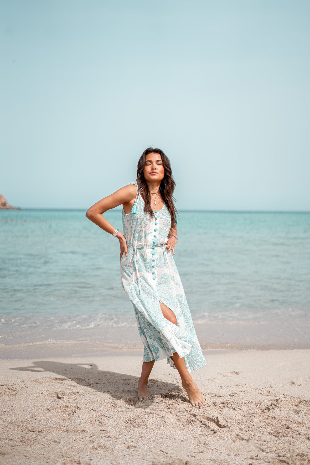 Bohemian jurk in aqua van ibzmode, Brands of Ibiza