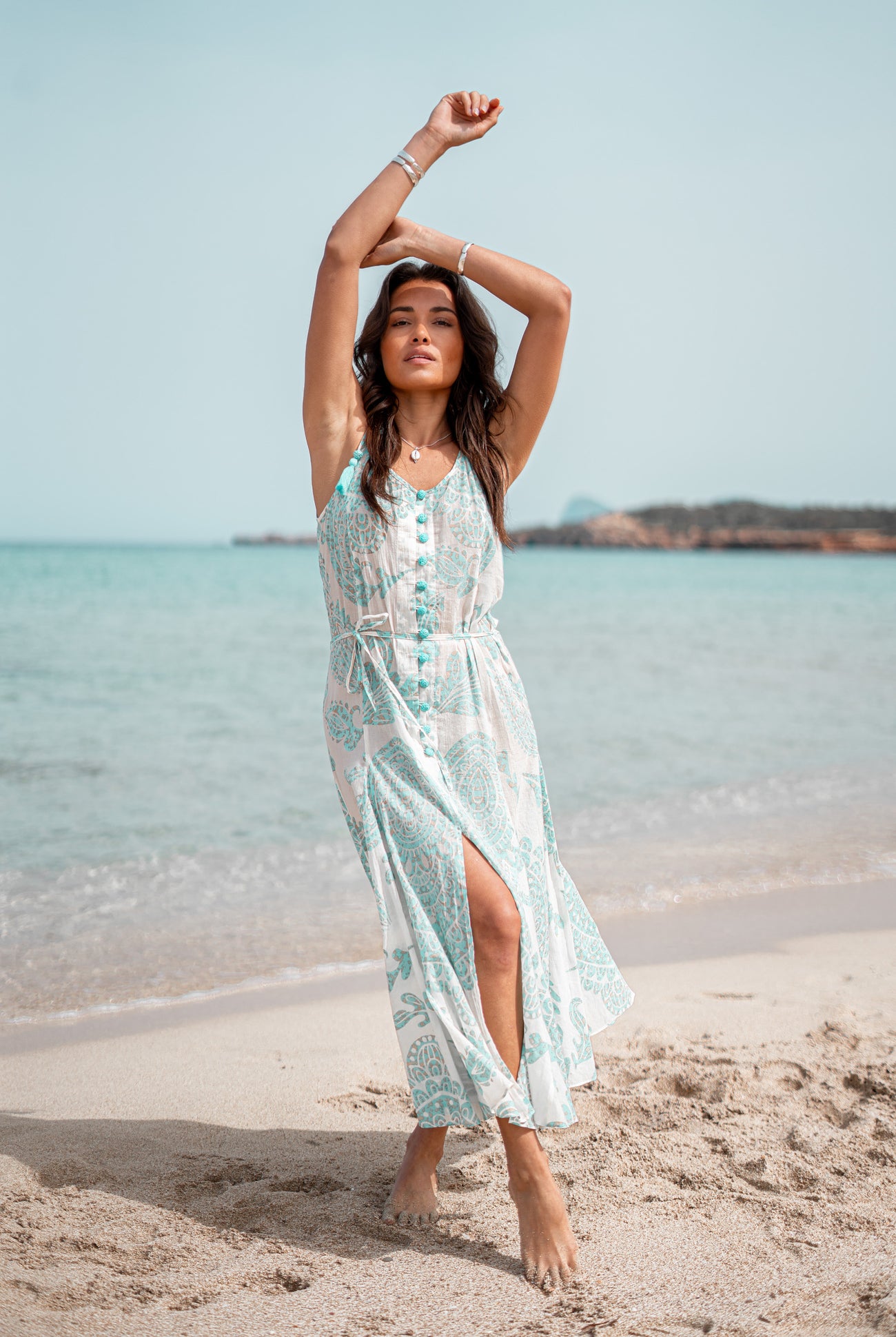 Bohemian jurk in aqua van ibzmode, Brands of Ibiza