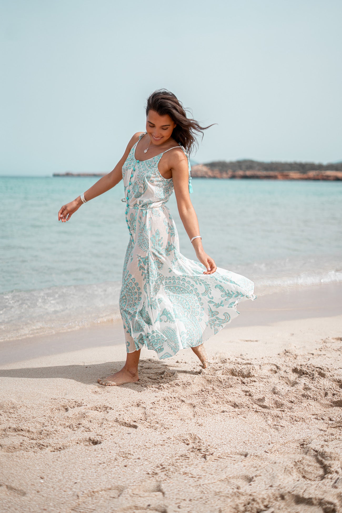 Bohemian jurk in aqua van ibzmode, Brands of Ibiza