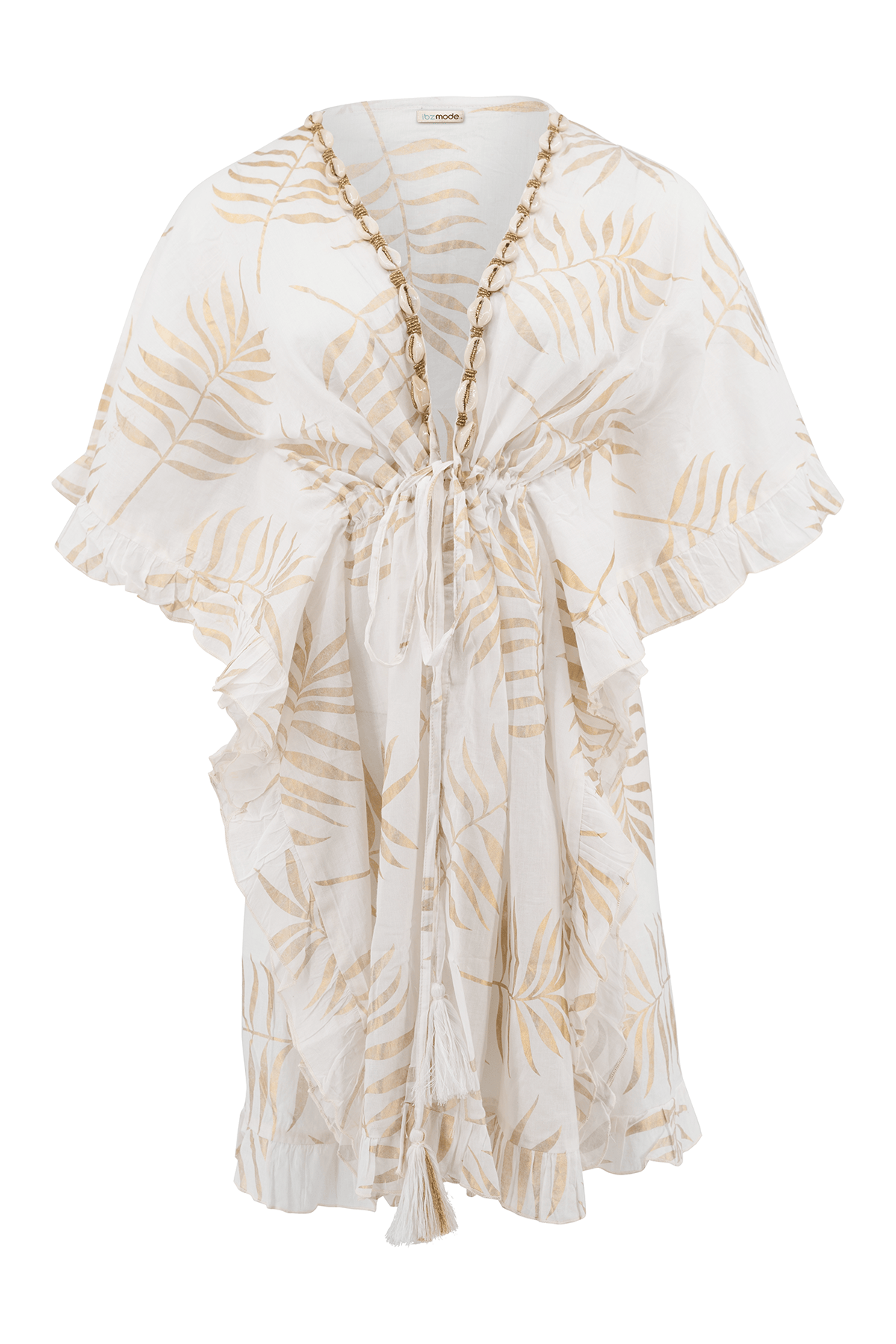 Bohemian kimono in white van ibzmode, Brands of Ibiza