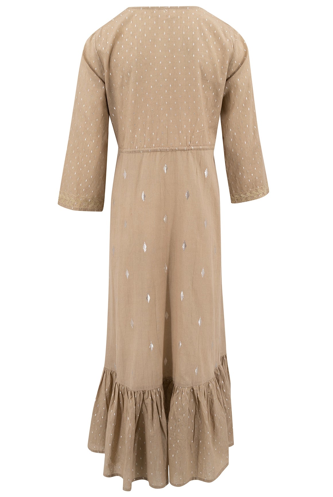 Bohemian jurk in taupe van ibzmode, Brands of Ibiza