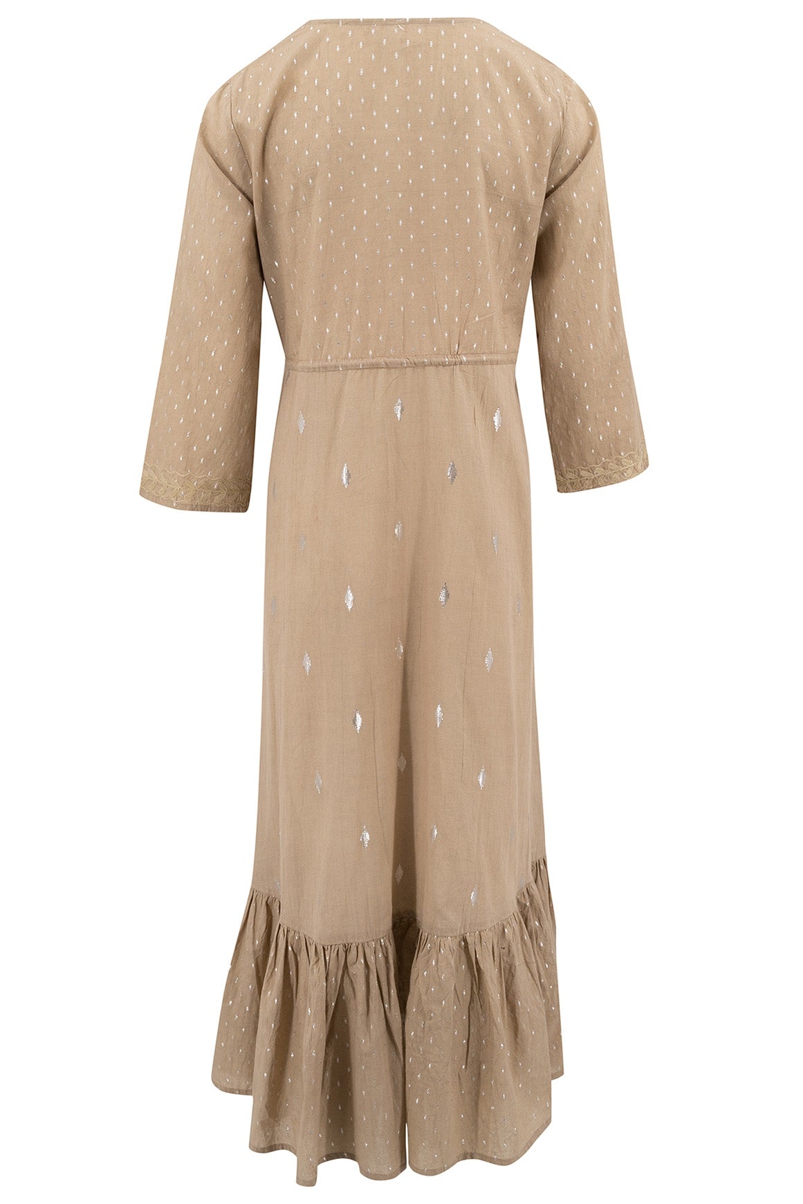 Bohemian jurk in taupe van ibzmode, Brands of Ibiza