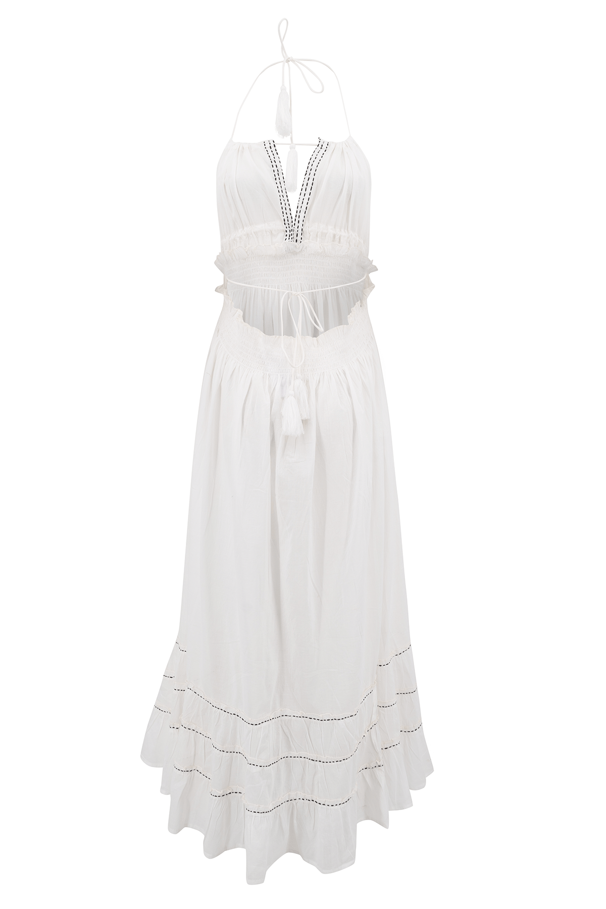Bohemian jurk in white van ibzmode, Brands of Ibiza