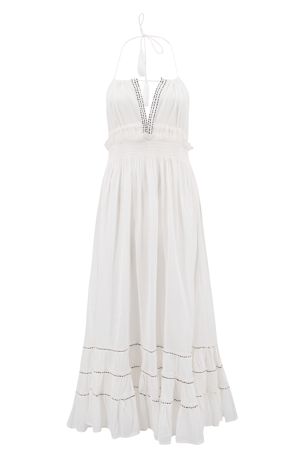 Bohemian jurk in white van ibzmode, Brands of Ibiza