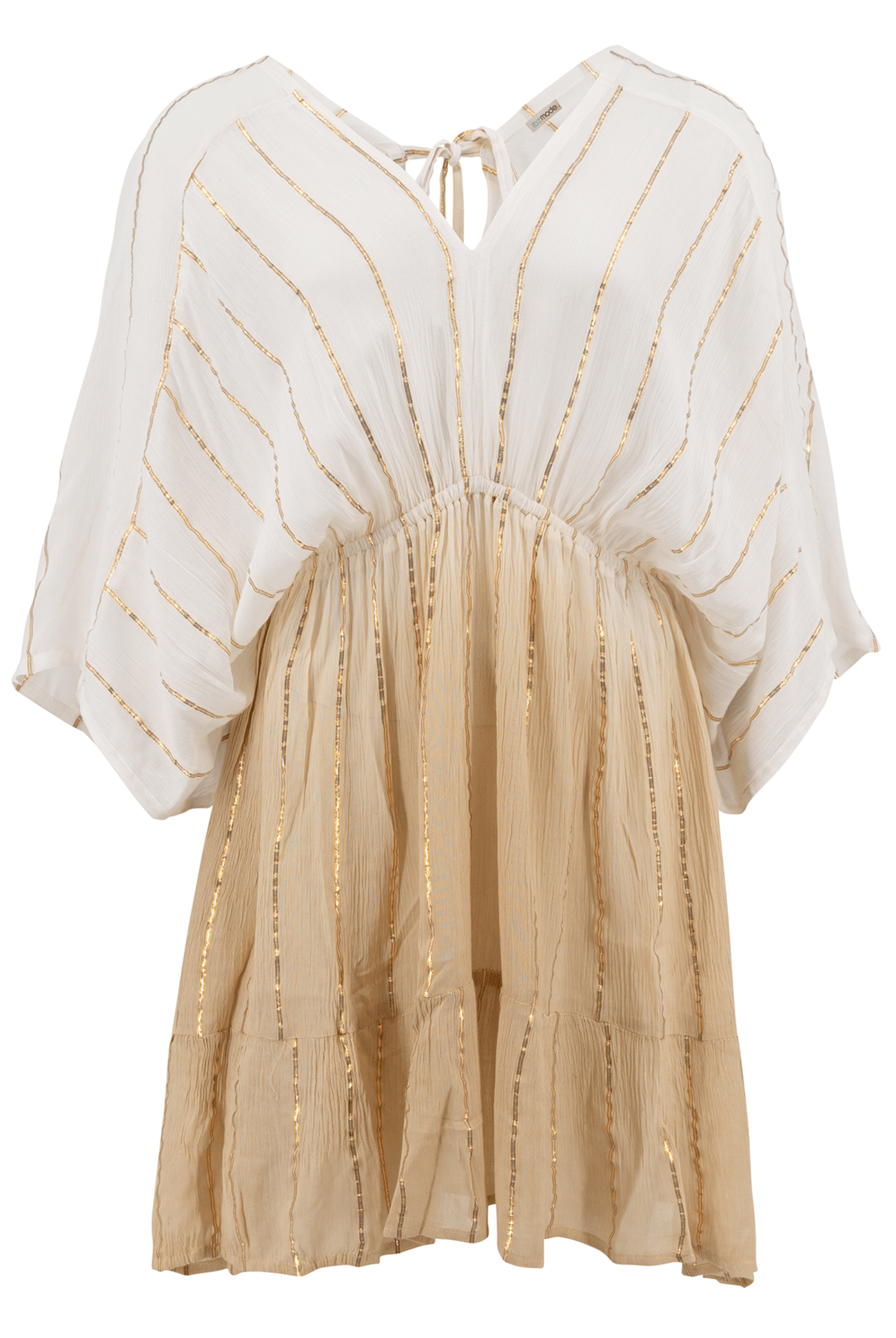 Bohemian jurk in white/ sand van ibzmode, Brands of Ibiza