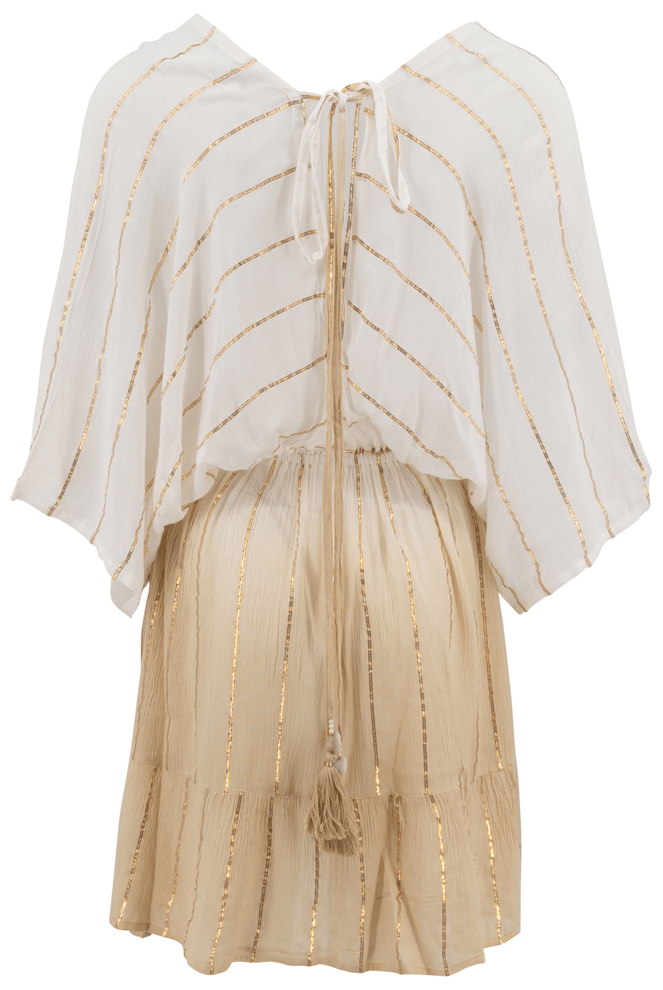 Bohemian jurk in white/ sand van ibzmode, Brands of Ibiza