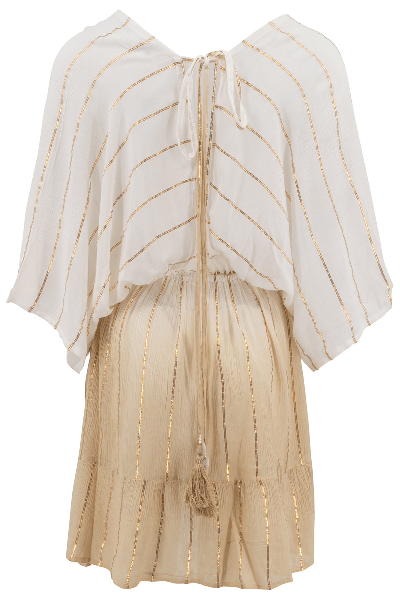 Bohemian jurk in white/ sand van ibzmode, Brands of Ibiza