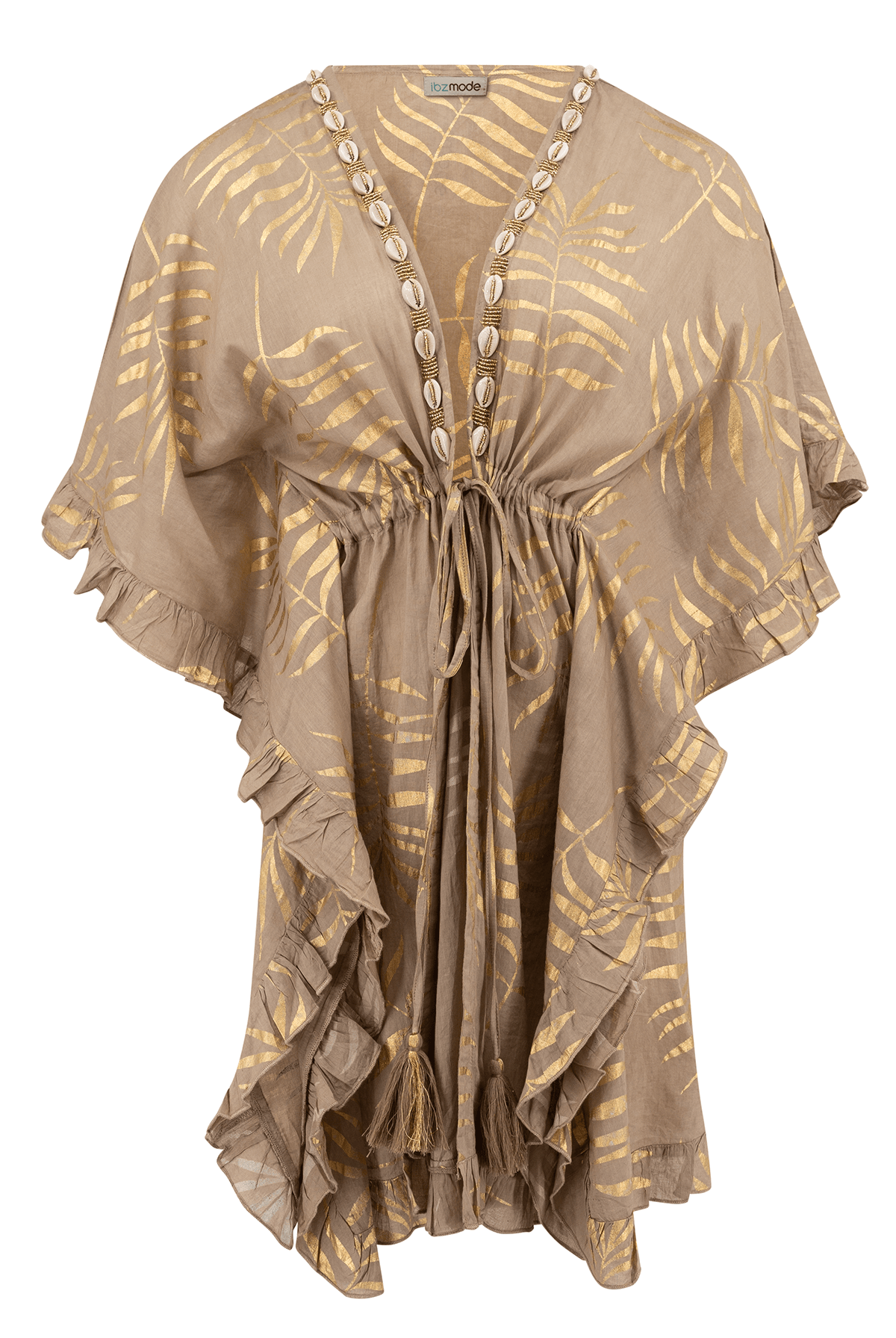 Kimono bohemio en color topo de ibzmode, Marcas de Ibiza