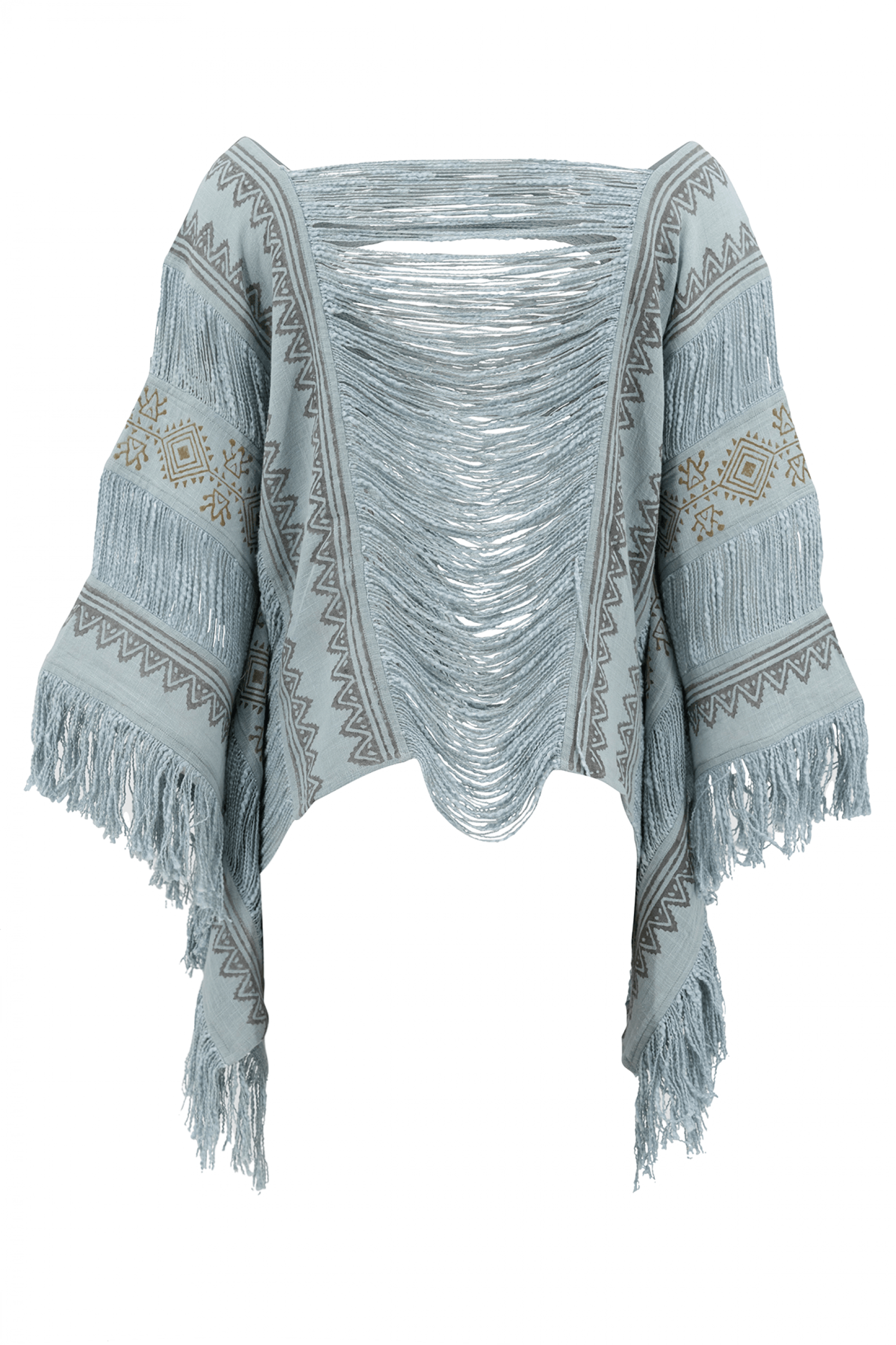 Bohemian top in pale blue van ibzmode, Brands of Ibiza