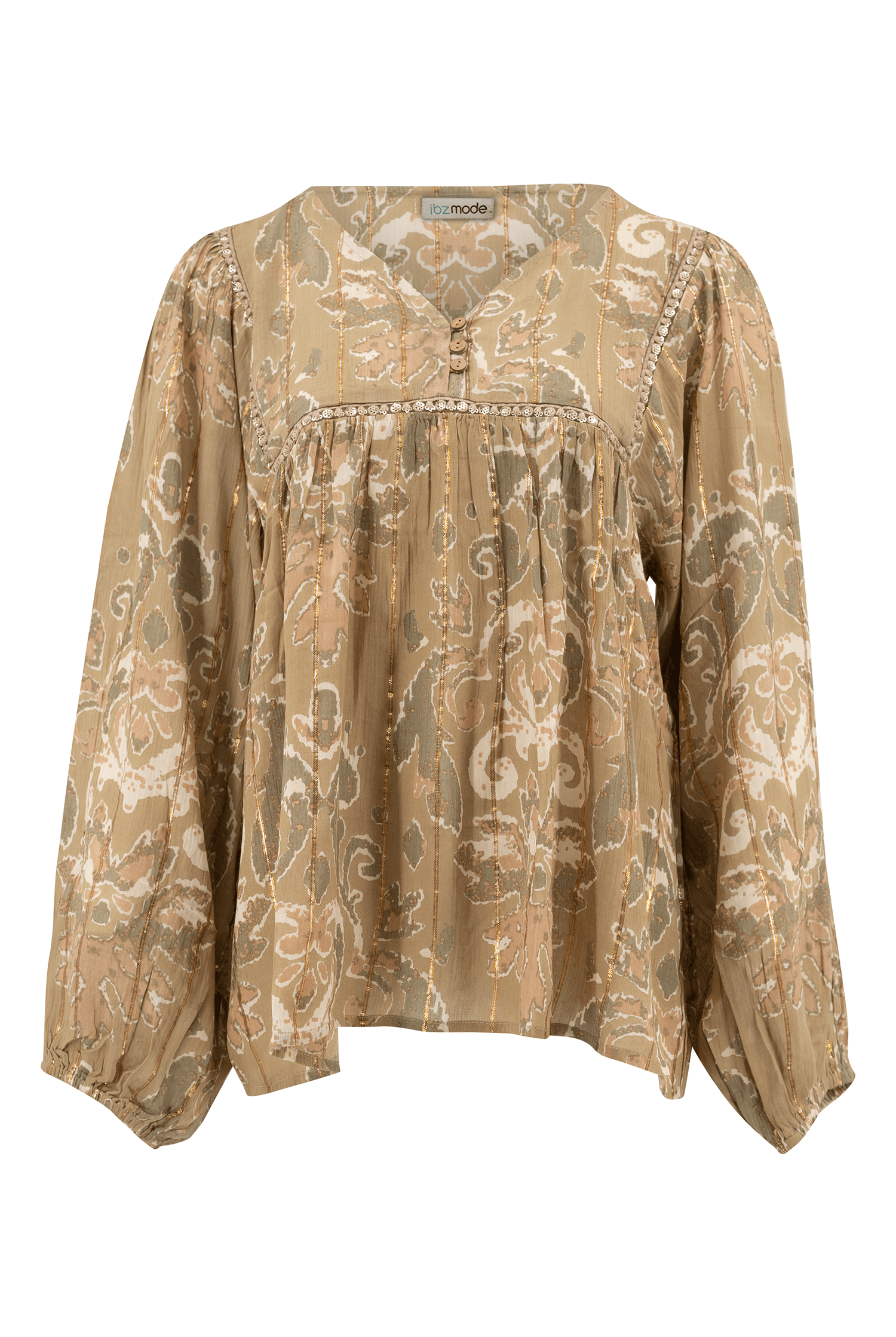 Falda bohemia en caqui de ibzmode, Marcas de Ibiza