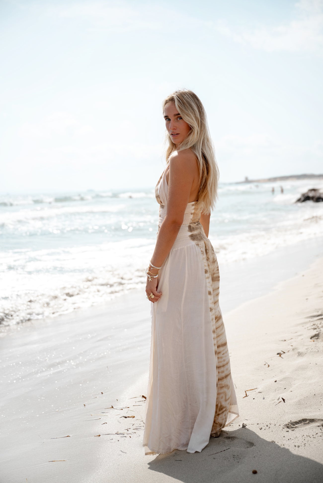 Ibizamode Pants Vena Maraluna Ivory with airy ombre look and flowy summer fit