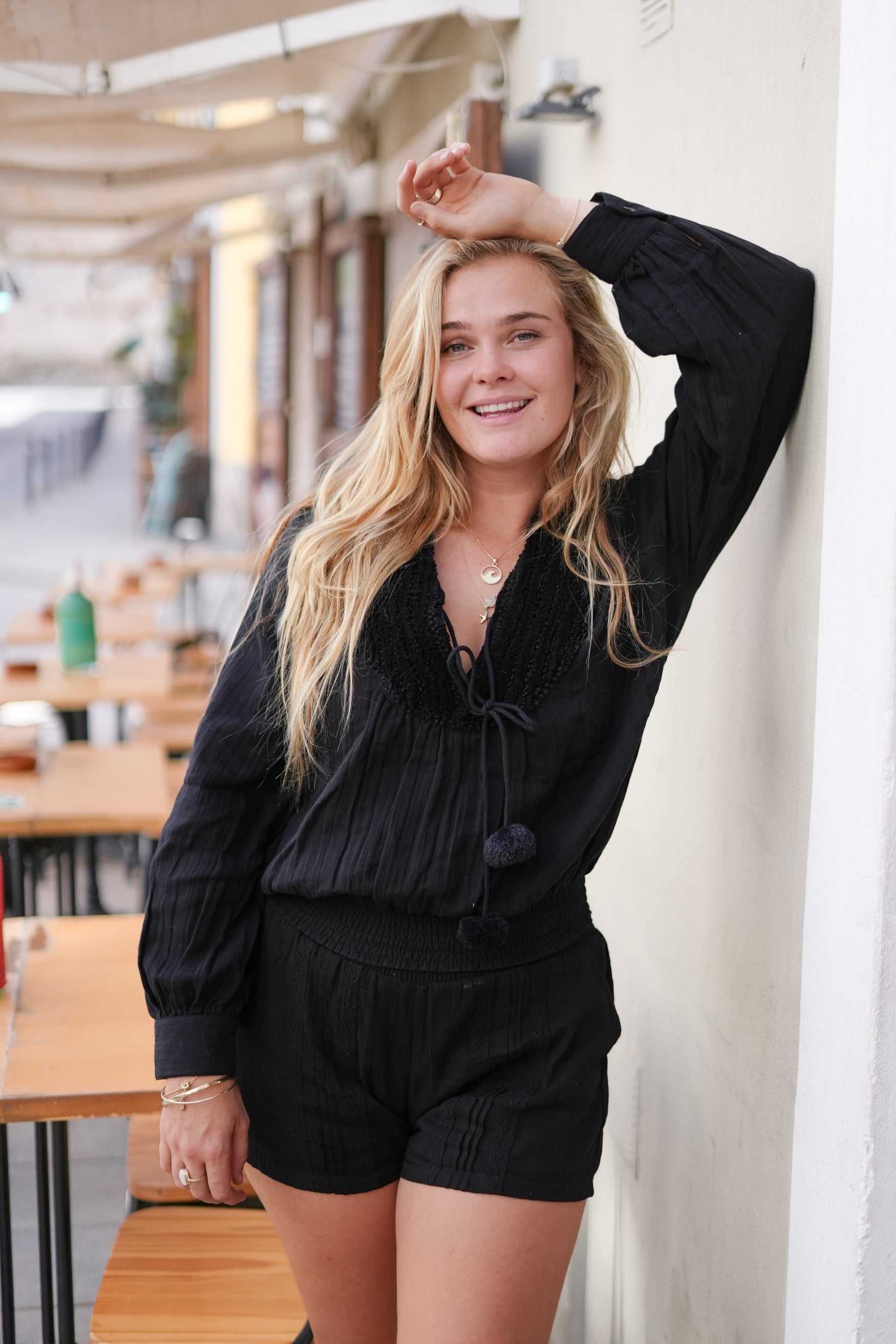 Bohemian blouse in black van ibzmode, Brands of Ibiza
